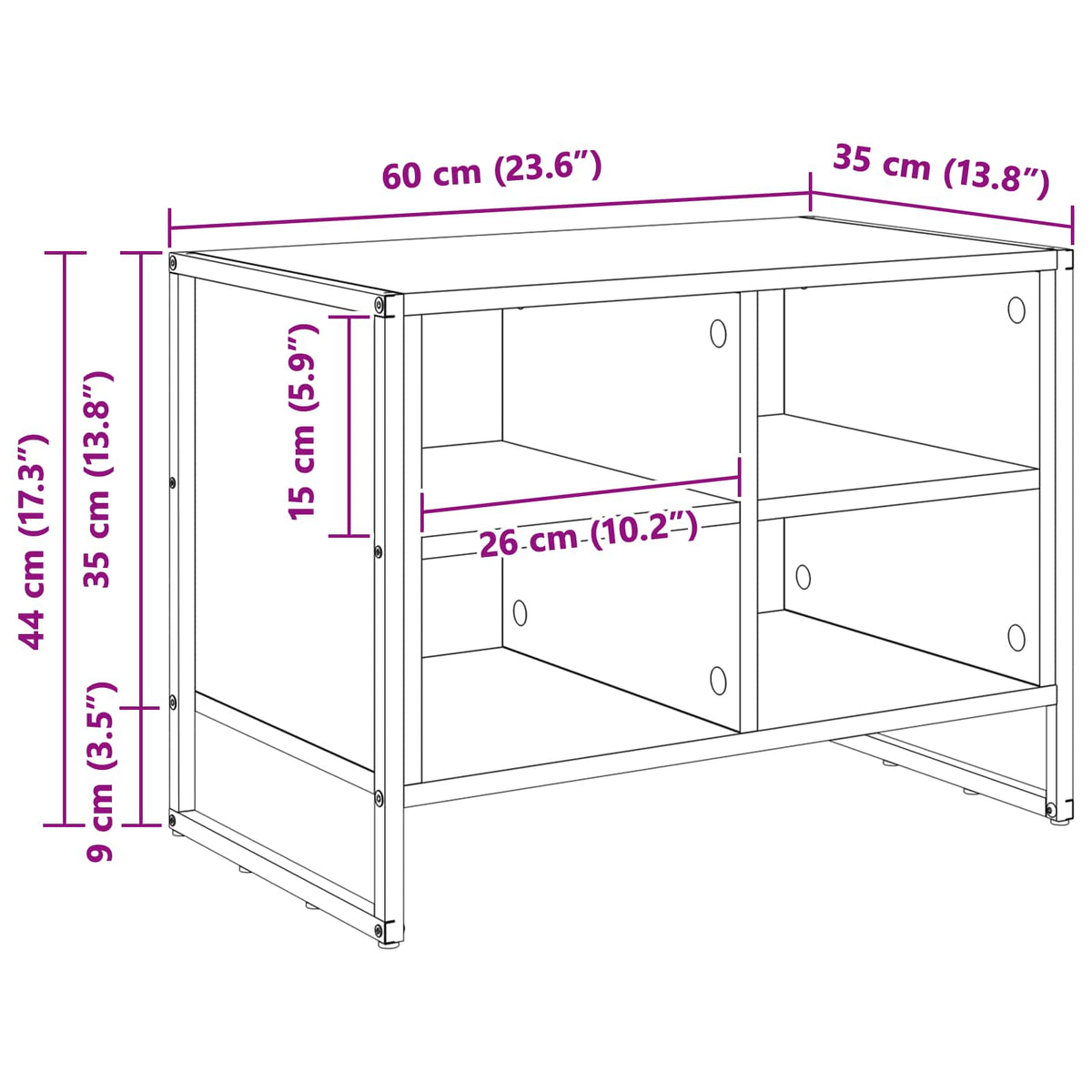 Ormar za cipele Crni hrast 60 x 35 x 44 cm Konstruirano drvo