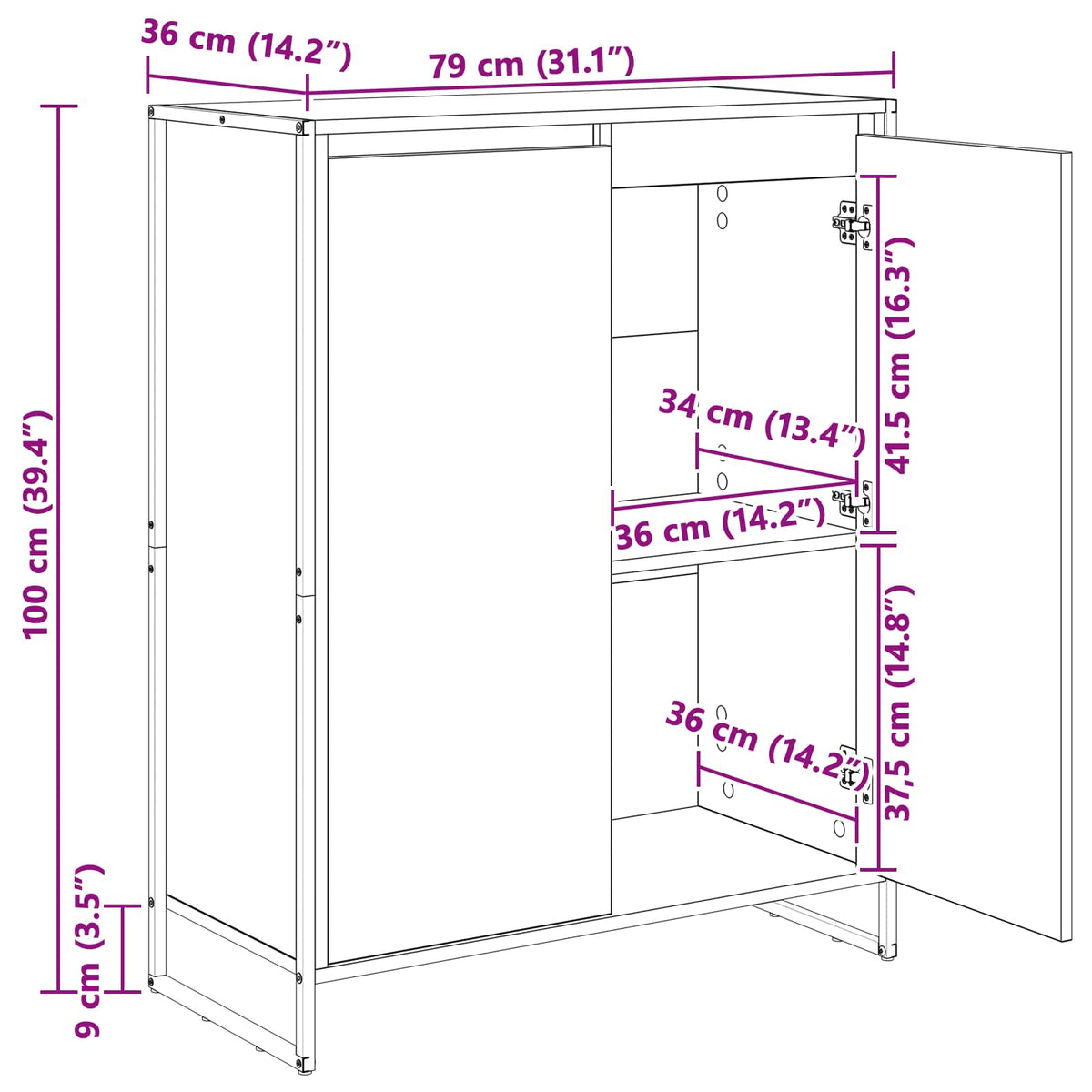 Ormar za cipele Siva Sonoma 79 x 36 x 100 cm Konstruirano drvo