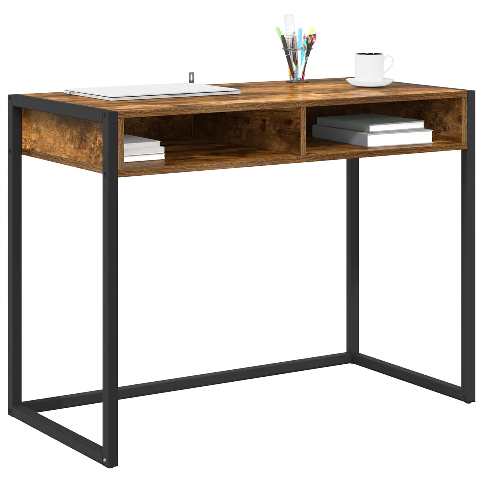 Stol s pohranom Dimni hrast 100 x 50 x 75 cm Konstruirano drvo