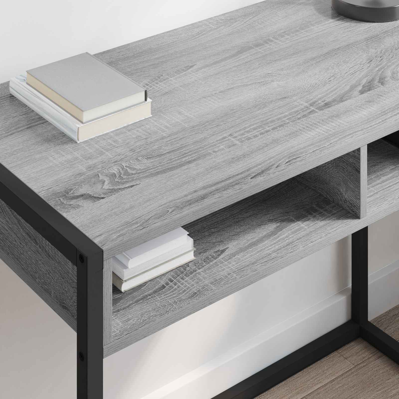 Stol s pohranom Siva Sonoma 100 x 50 x 75 cm Konstruirano drvo