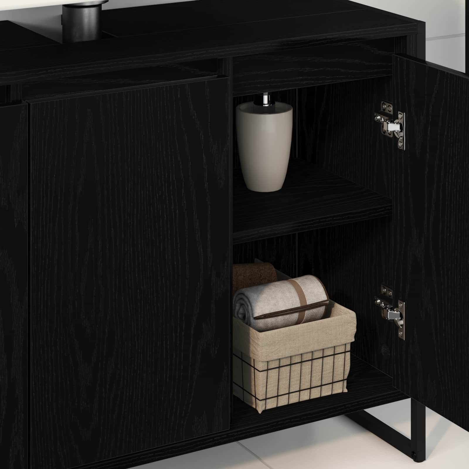 Kupaonski ormar Crni hrast 90 x 30 x 60 cm Konstruirano drvo
