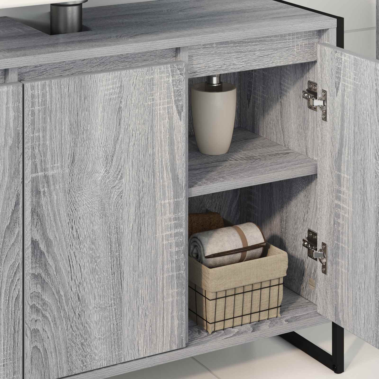 Kupaonski ormar Siva Sonoma 90 x 30 x 60 cm Konstruirano drvo