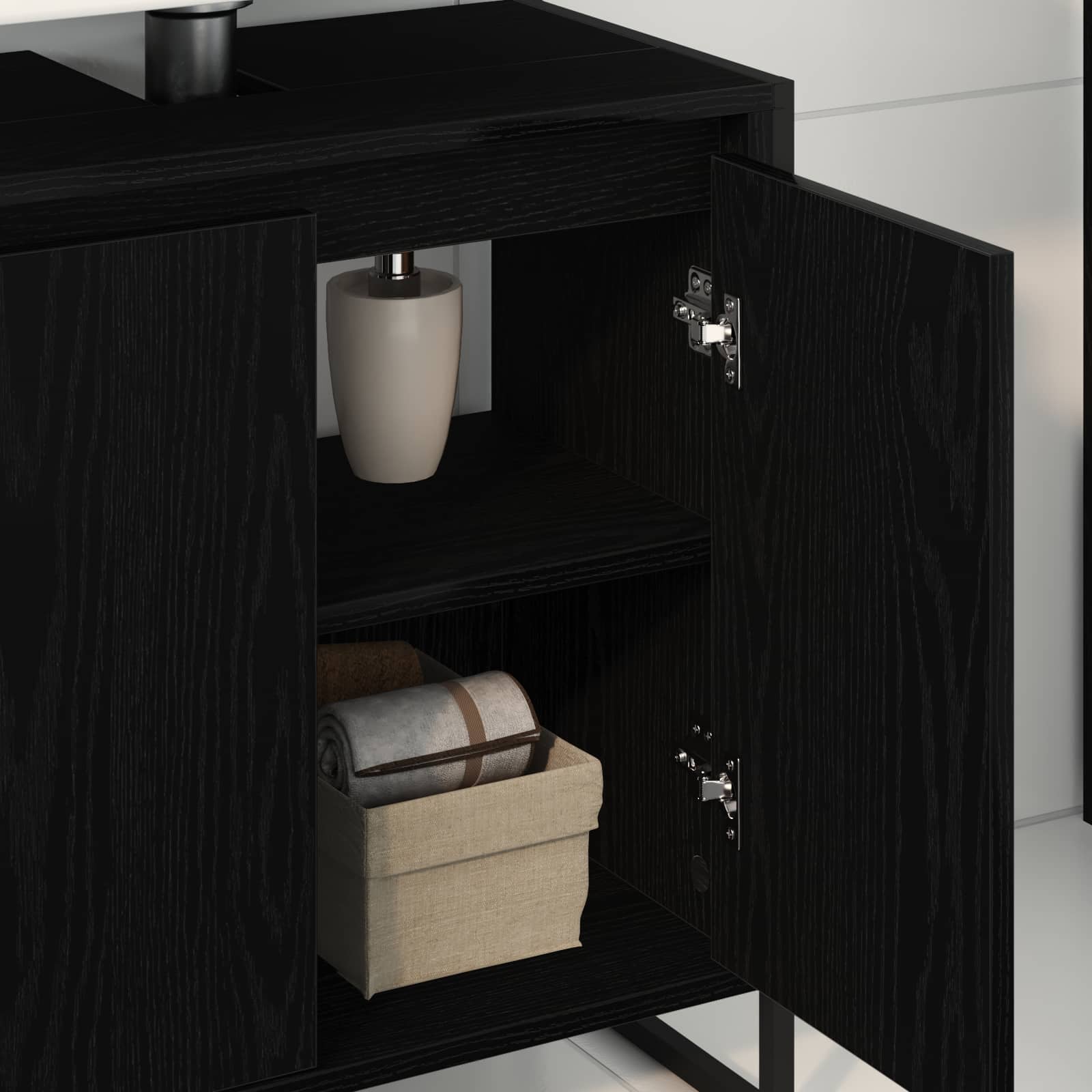 Kupaonski ormar Crni hrast 60 x 30 x 60 cm Konstruirano drvo