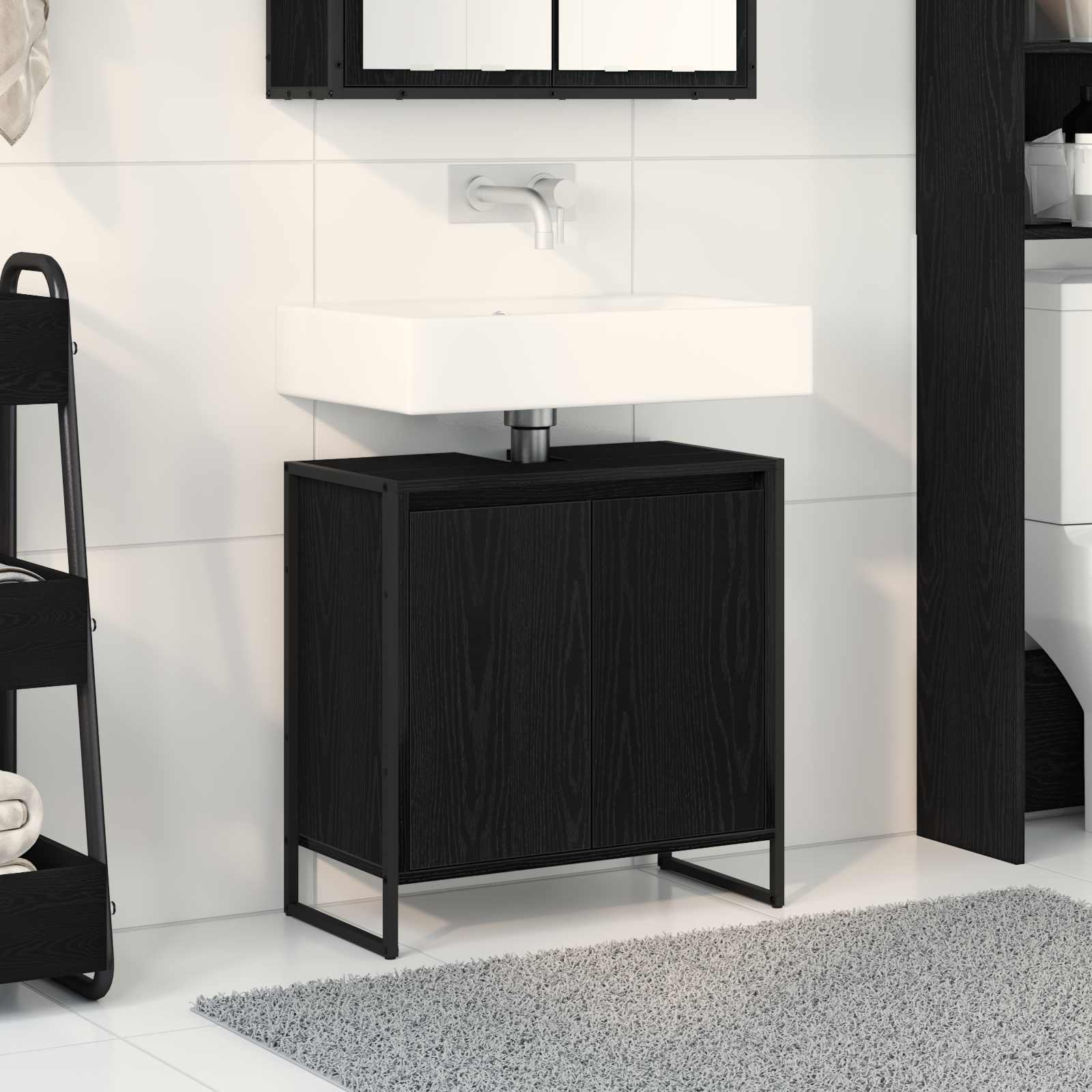 Kupaonski ormar Crni hrast 60 x 30 x 60 cm Konstruirano drvo