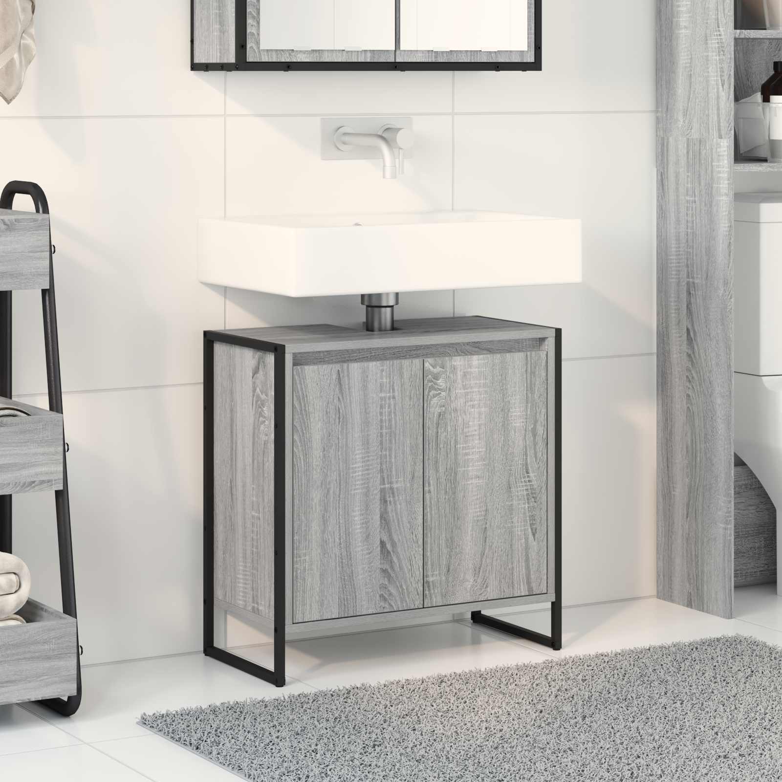 Kupaonski ormar Siva Sonoma 60 x 30 x 60 cm Konstruirano drvo