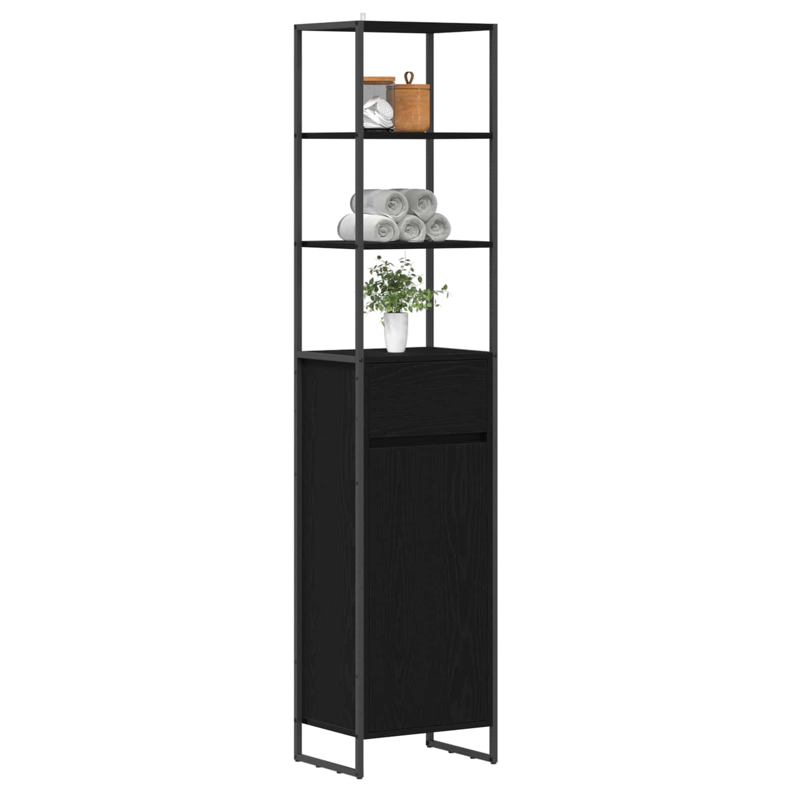Kupaonski ormar Crni hrast 40 x 30 x 180 cm Konstruirano drvo