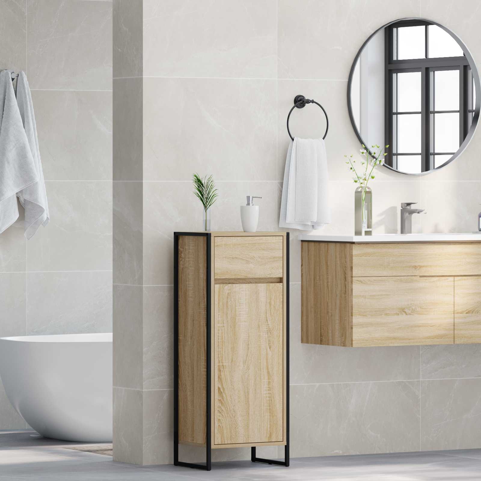 Kupaonski ormar Sonoma 40 x 30 x 100 cm Konstruirano drvo