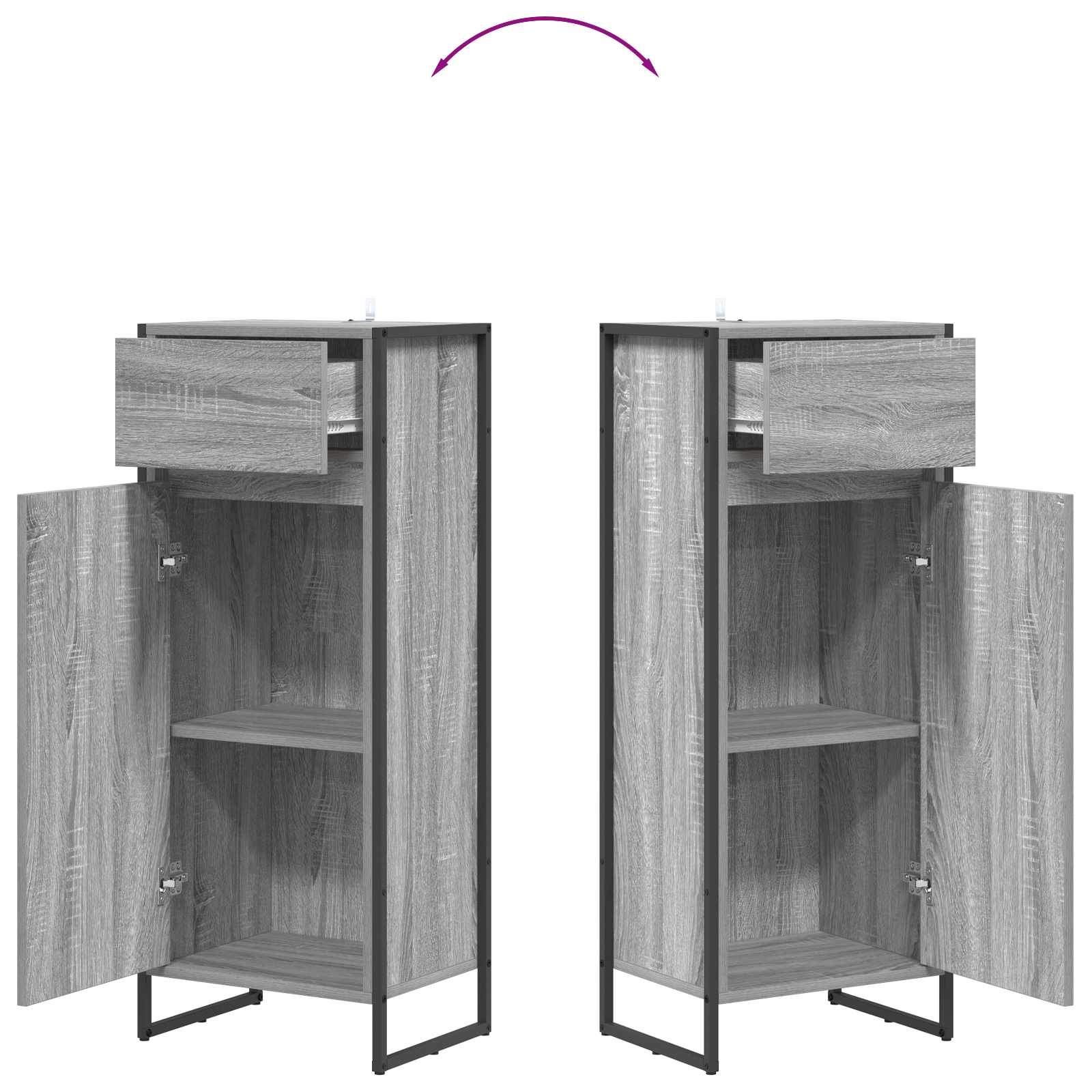 Kupaonski ormar Siva Sonoma 40 x 30 x 100 cm Konstruirano drvo