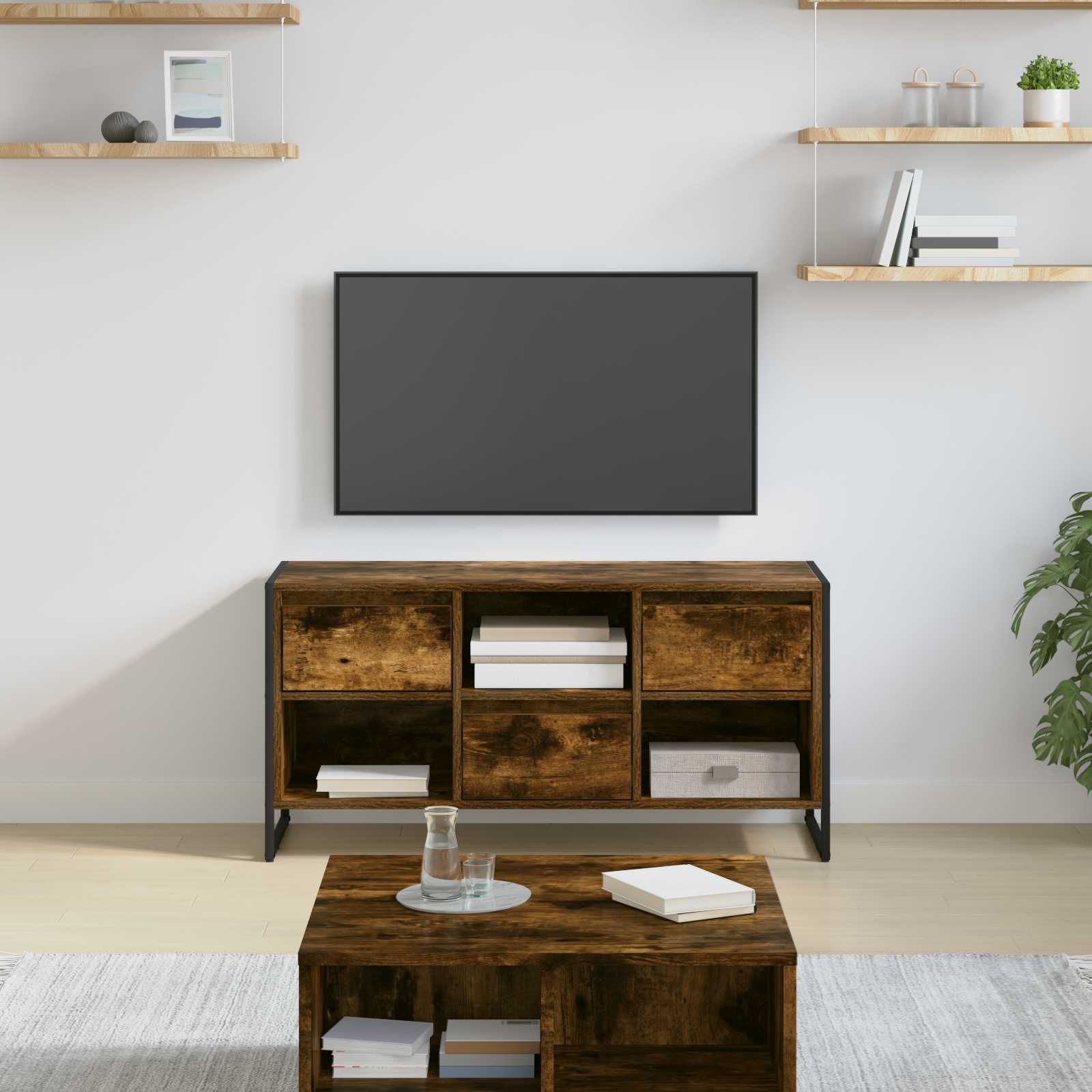 TV ormar Dimni hrast 100 x 36 x 49,5 cm Konstruirano drvo