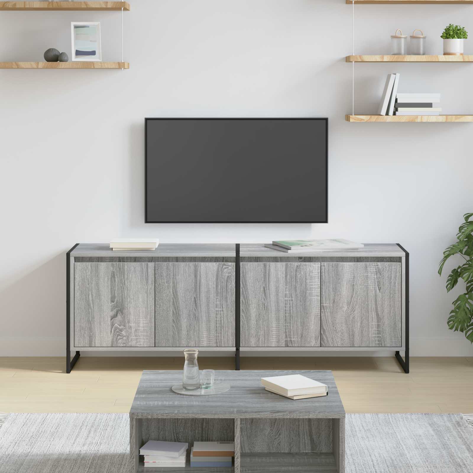 TV ormar Siva Sonoma 140 x 36 x 49.5 cm Konstruirano drvo