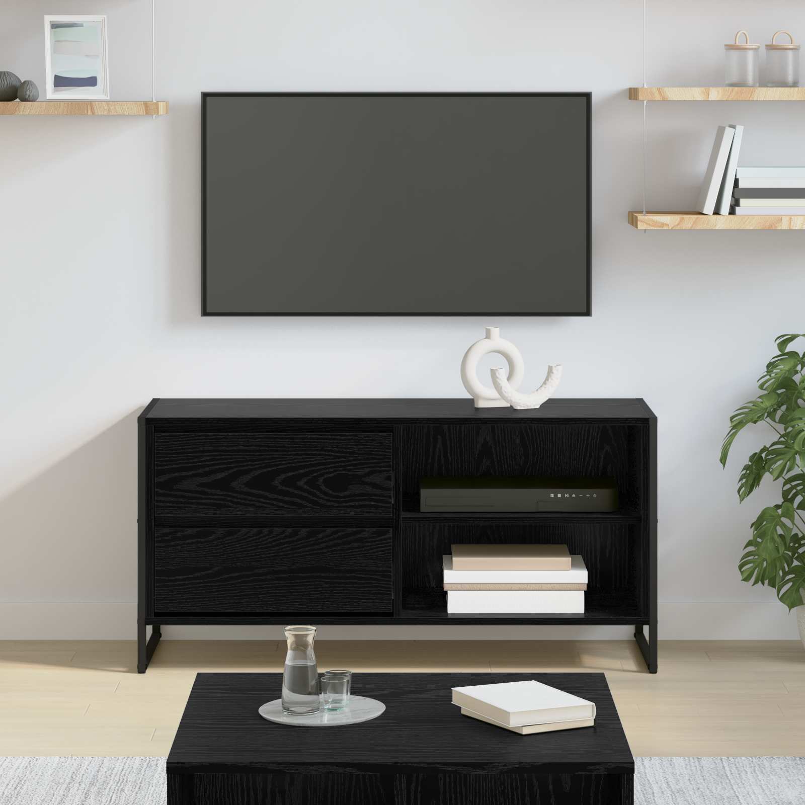 TV ormar Crni hrast 100 x 36 x 49,5 cm Konstruirano drvo