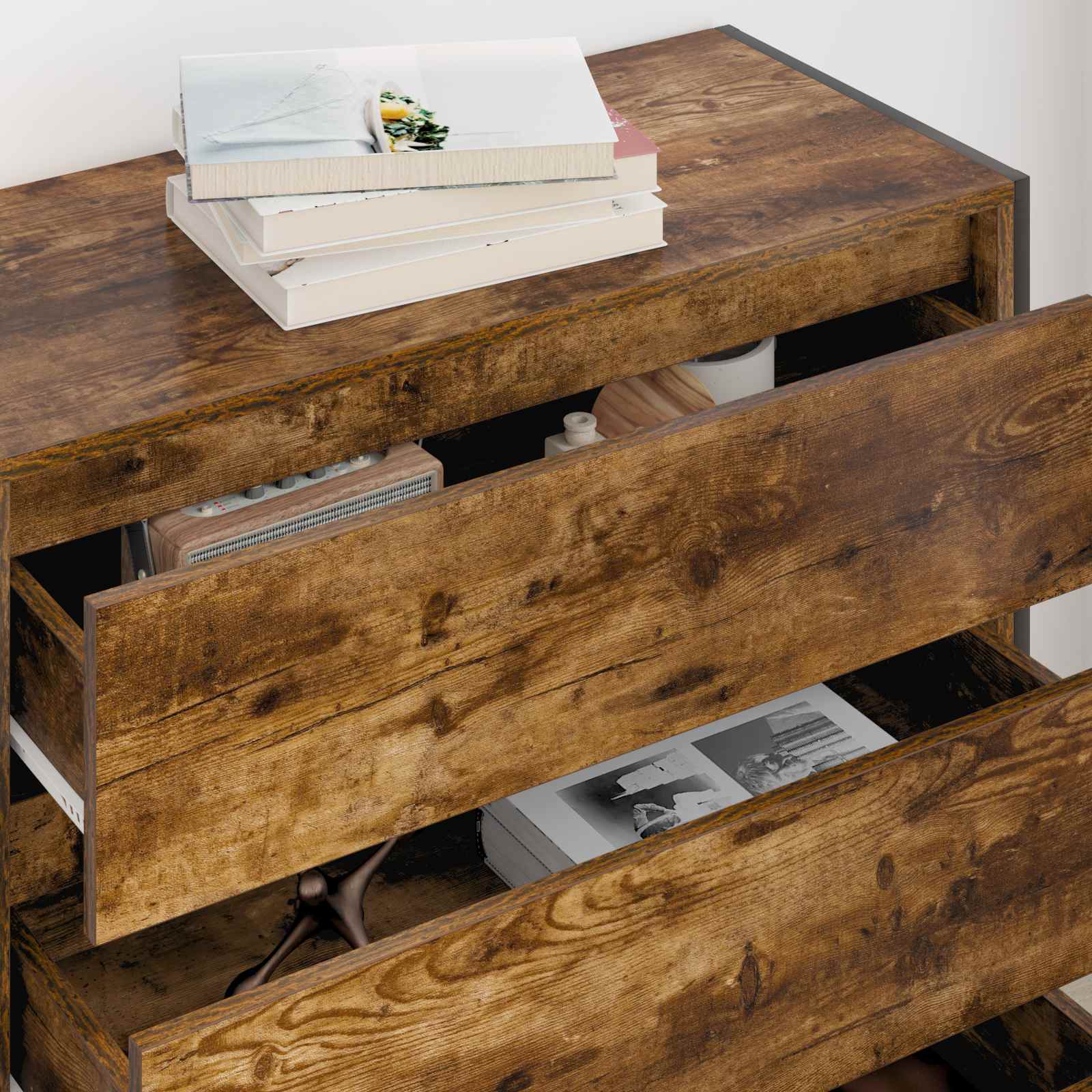 Kreveta Dimni hrast 79 x 36 x 75.5 cm Konstruirano drvo