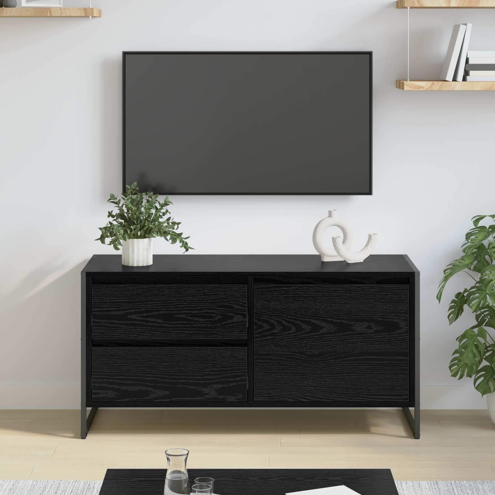 TV ormar Crni hrast 100 x 36 x 49.5 cm Konstruirano drvo