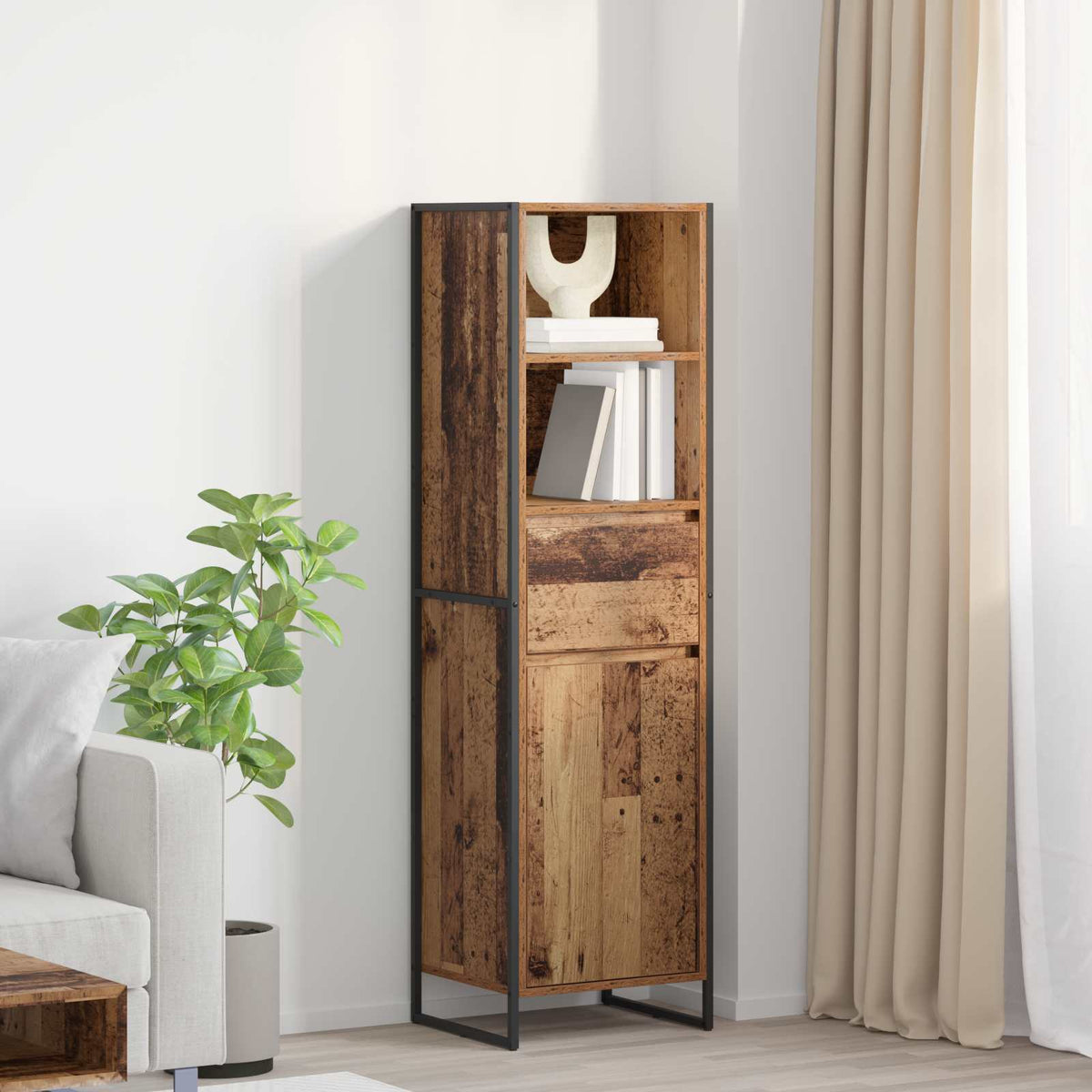 Ormarić za knjige s ladicama Staro drvo 43 x 36 x 150.5 cm