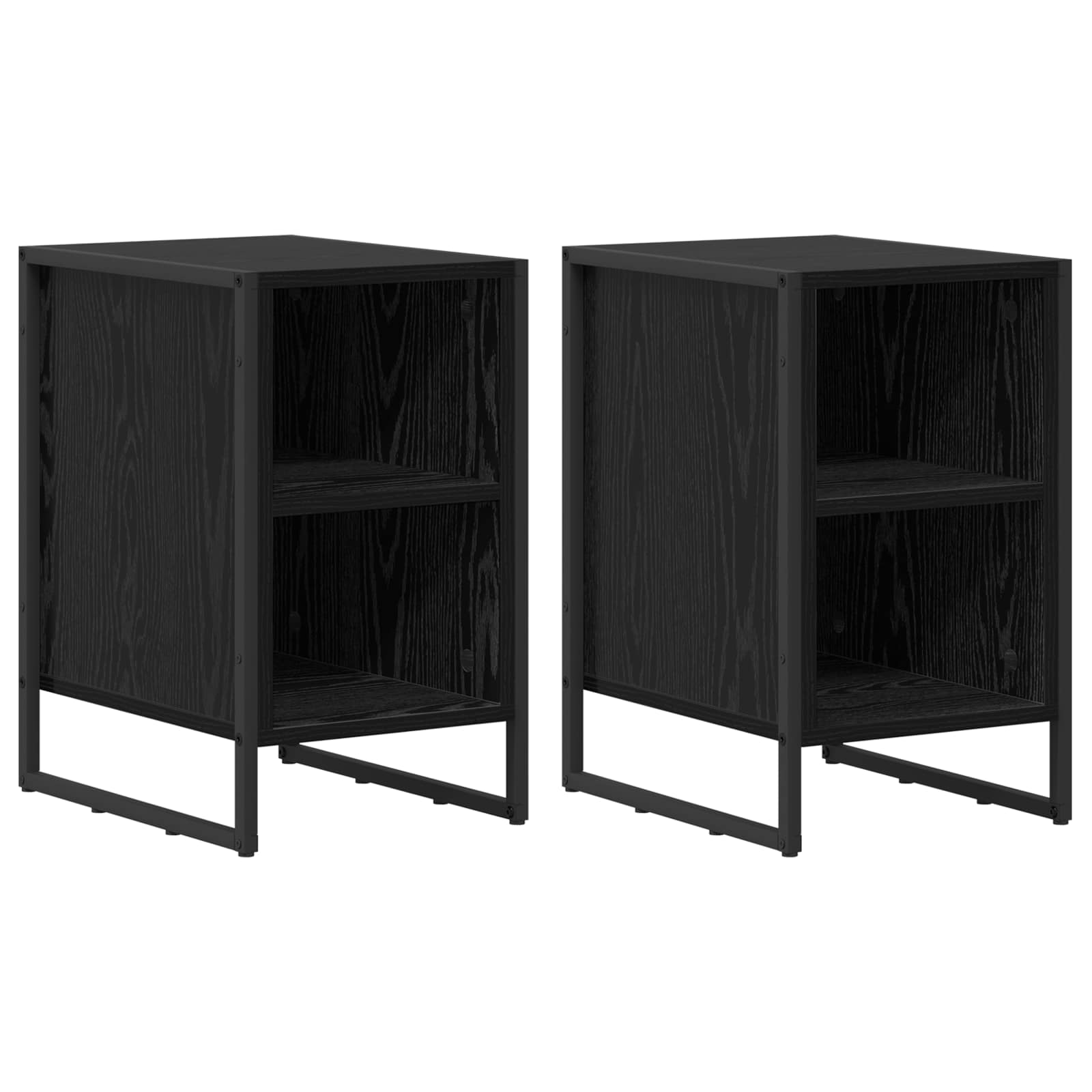 Noćni ormarić 2 pcs Crni hrast 39.5 x 30 x 50 cm