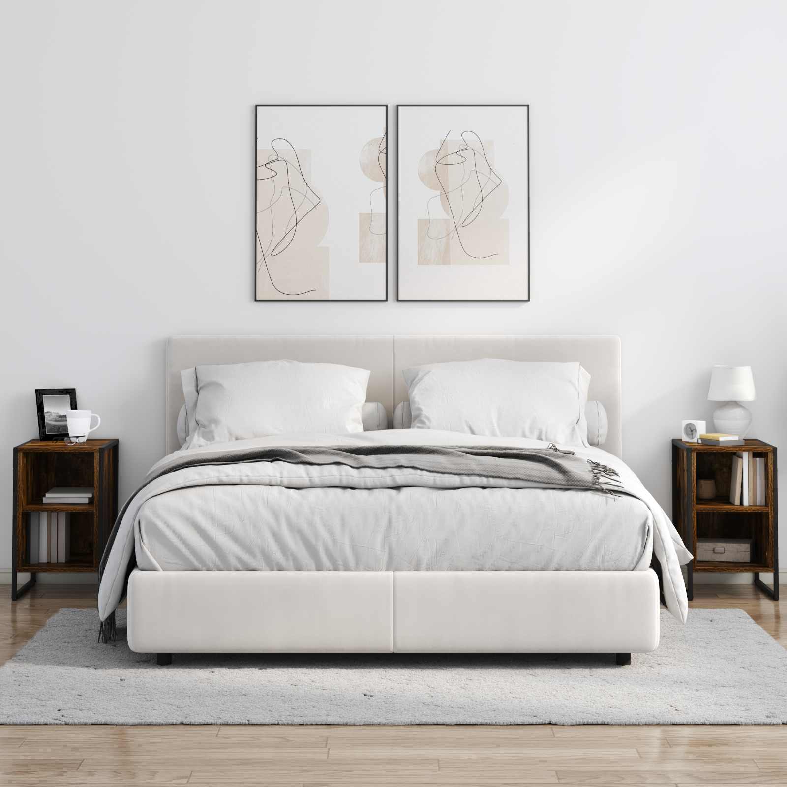 Noćni ormarić 2 pcs Dimni hrast 39.5 x 30 x 50 cm