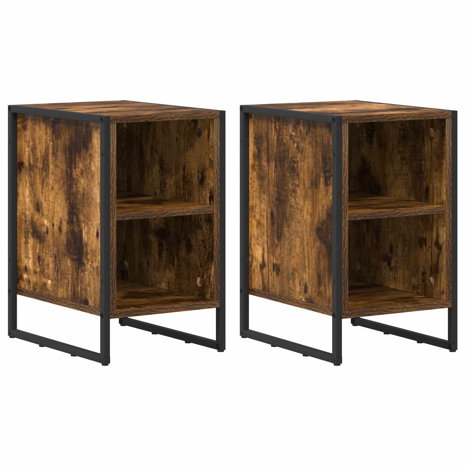Noćni ormarić 2 pcs Dimni hrast 39.5 x 30 x 50 cm