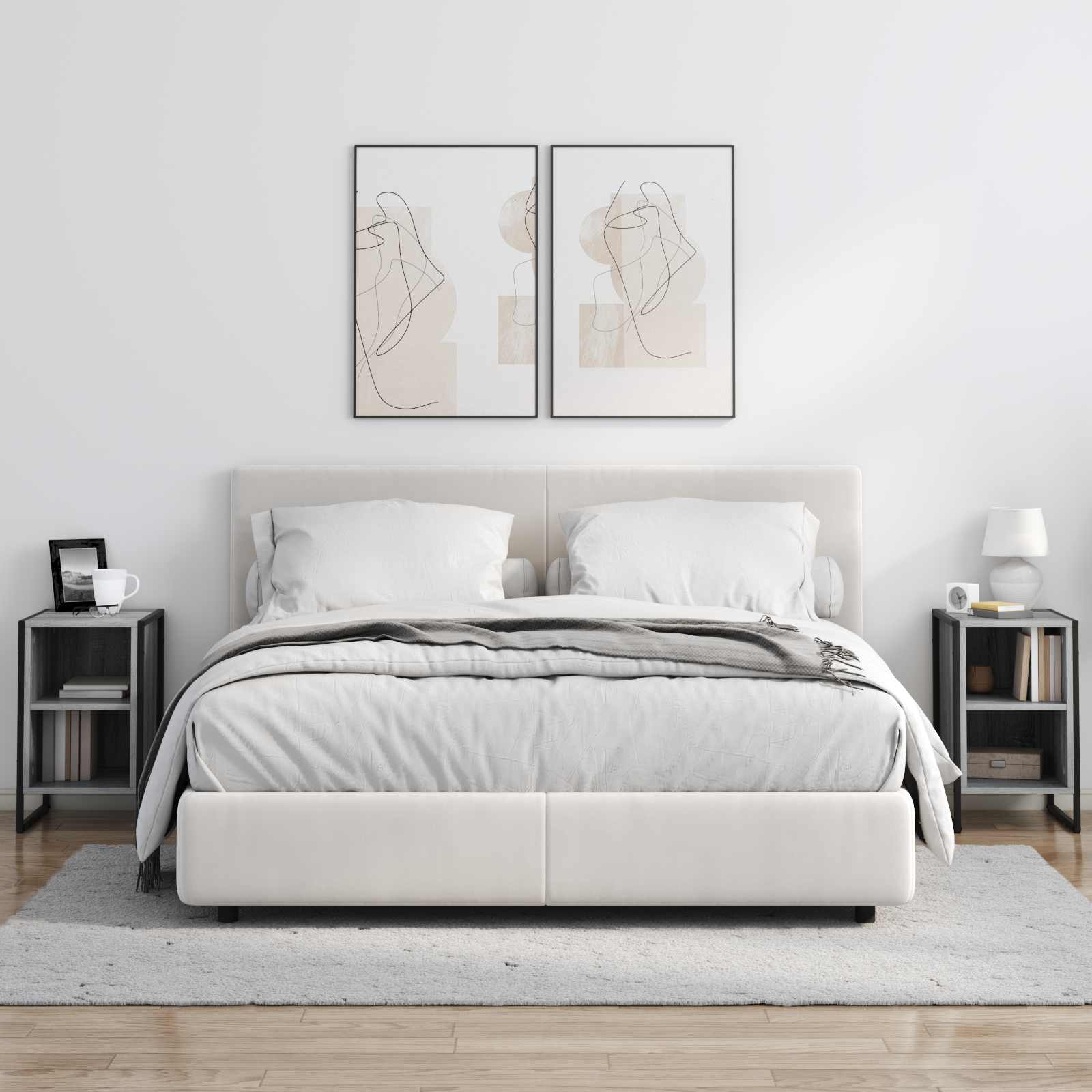Noćni ormarić 2 pcs Siva Sonoma 39.5 x 30 x 50 cm