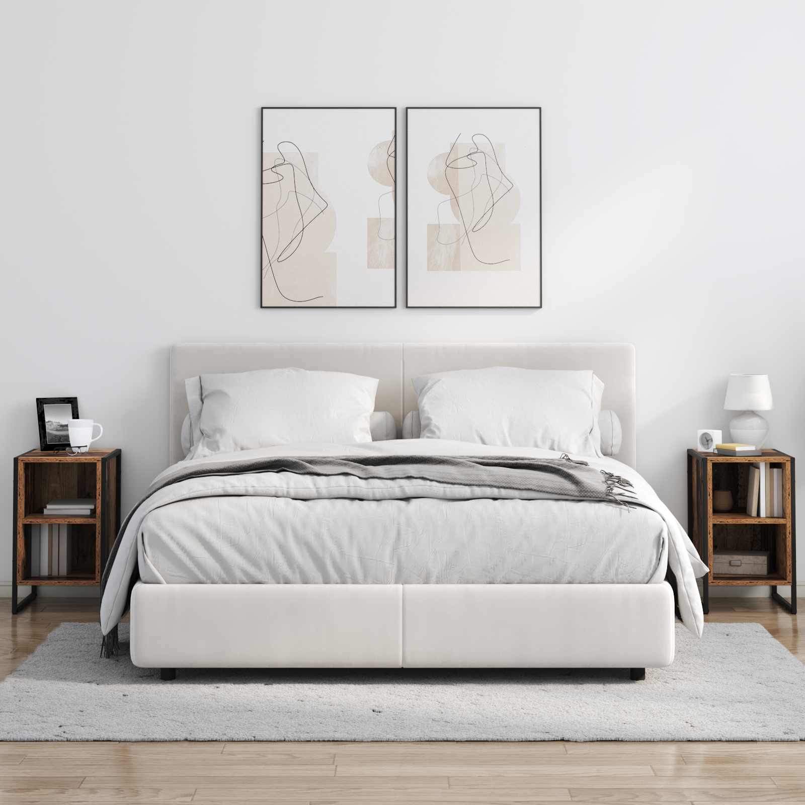 Noćni ormarić 2 pcs Staro drvo 39.5 x 30 x 50 cm