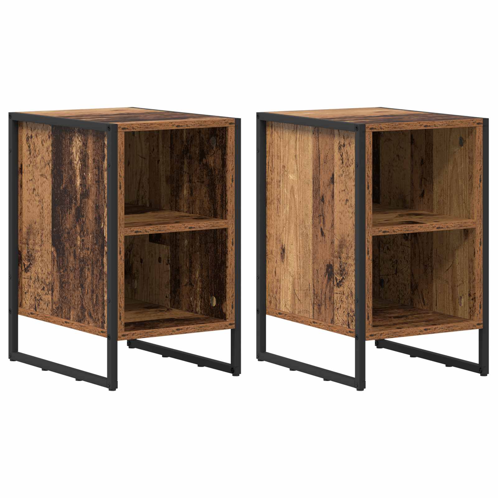 Noćni ormarić 2 pcs Staro drvo 39.5 x 30 x 50 cm