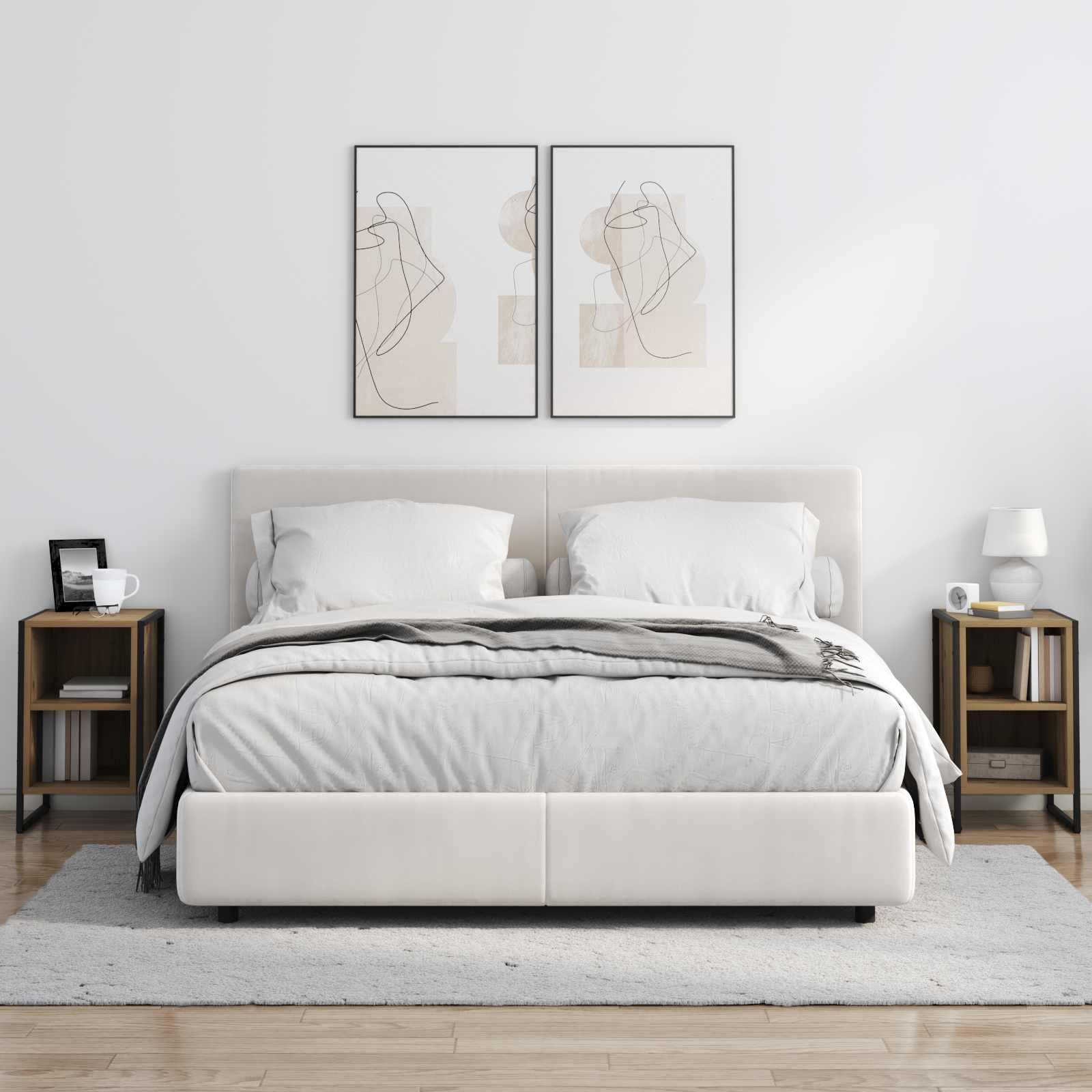 Noćni ormarić 2 pcs Umjetnička hrastovina 39.5 x 30 x 50 cm