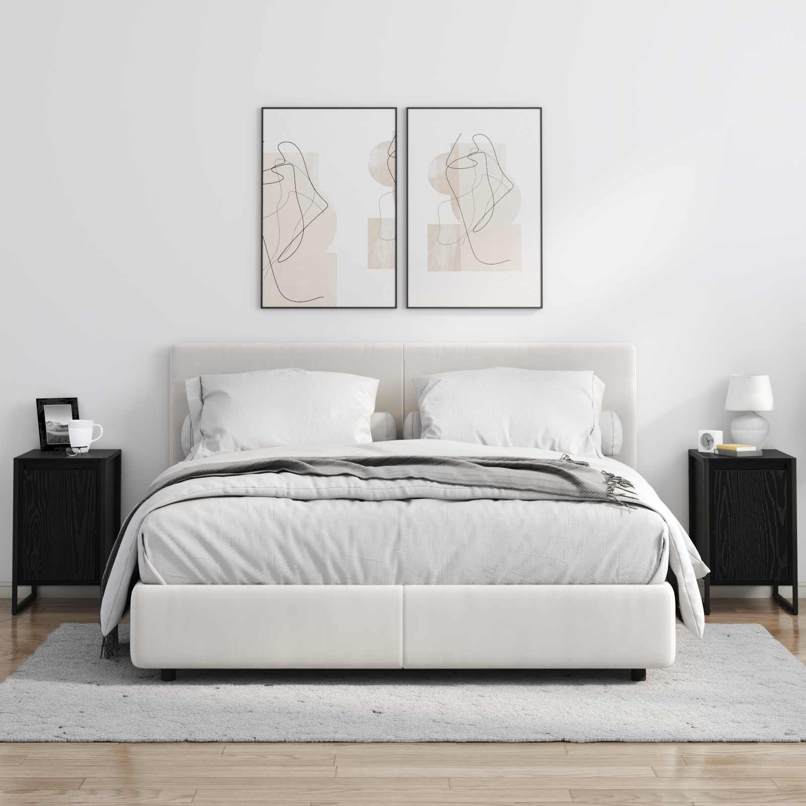 Noćni ormarić 2 pcs Crni hrast 39,5 x 30 x 50 cm