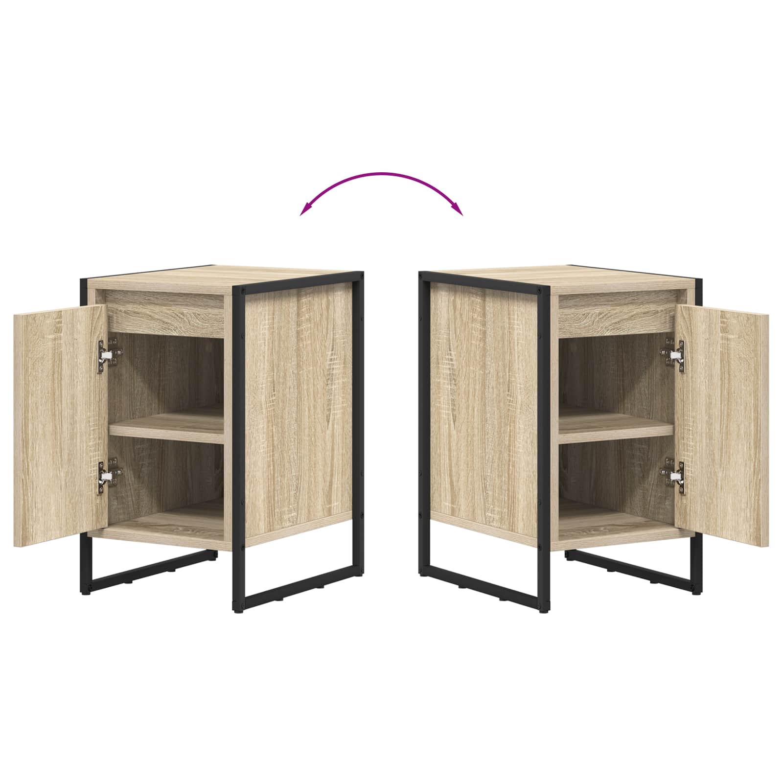 Noćni ormarić 2 pcs Sonoma 39,5 x 30 x 50 cm Konstruirano drvo