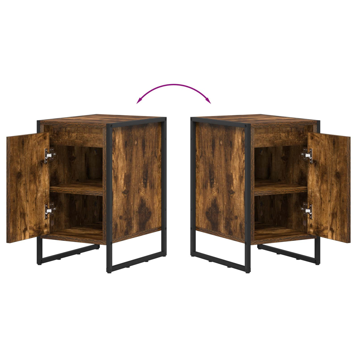 Noćni ormarić 2 pcs Dimni hrast 39,5 x 30 x 50 cm