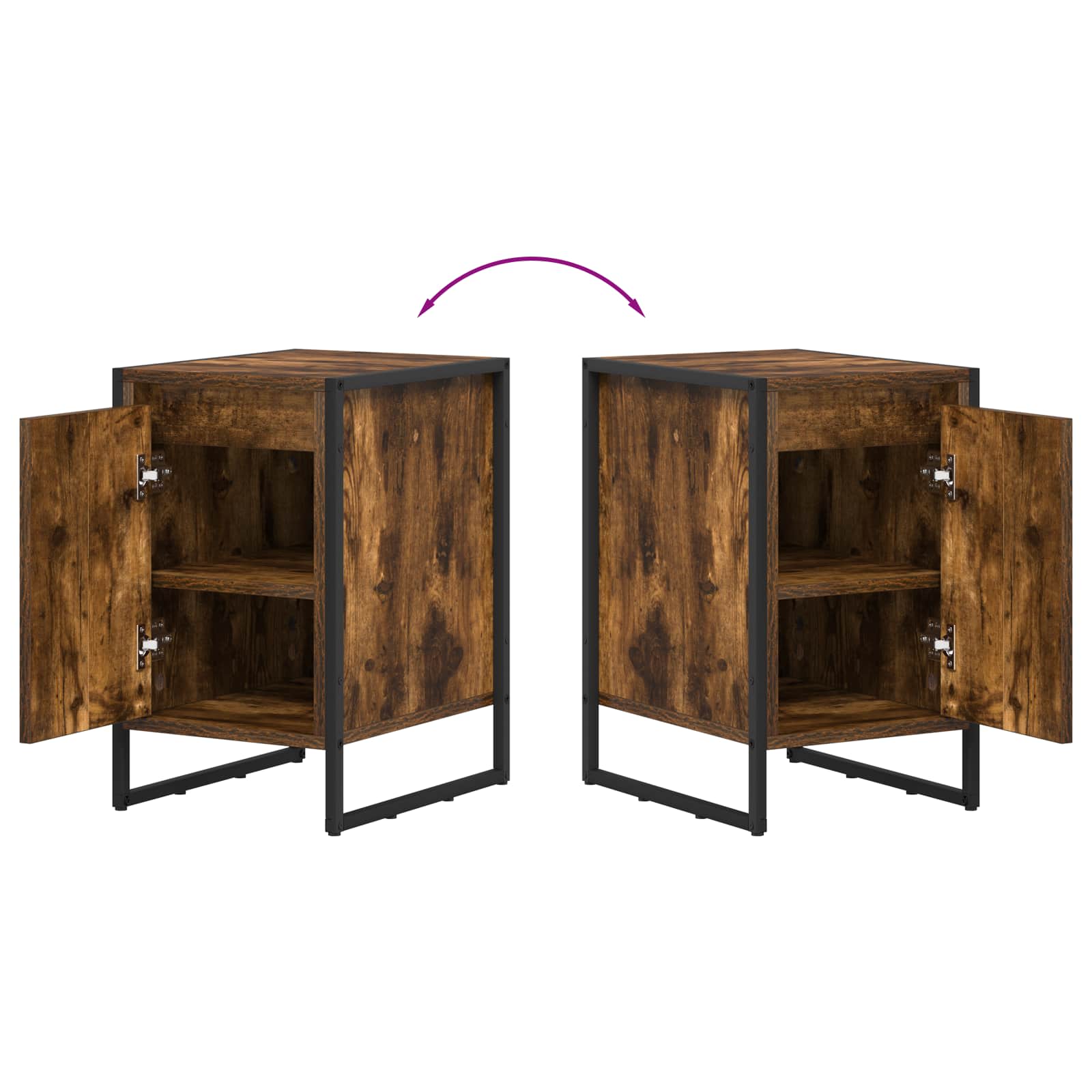 Noćni ormarić 2 pcs Dimni hrast 39,5 x 30 x 50 cm