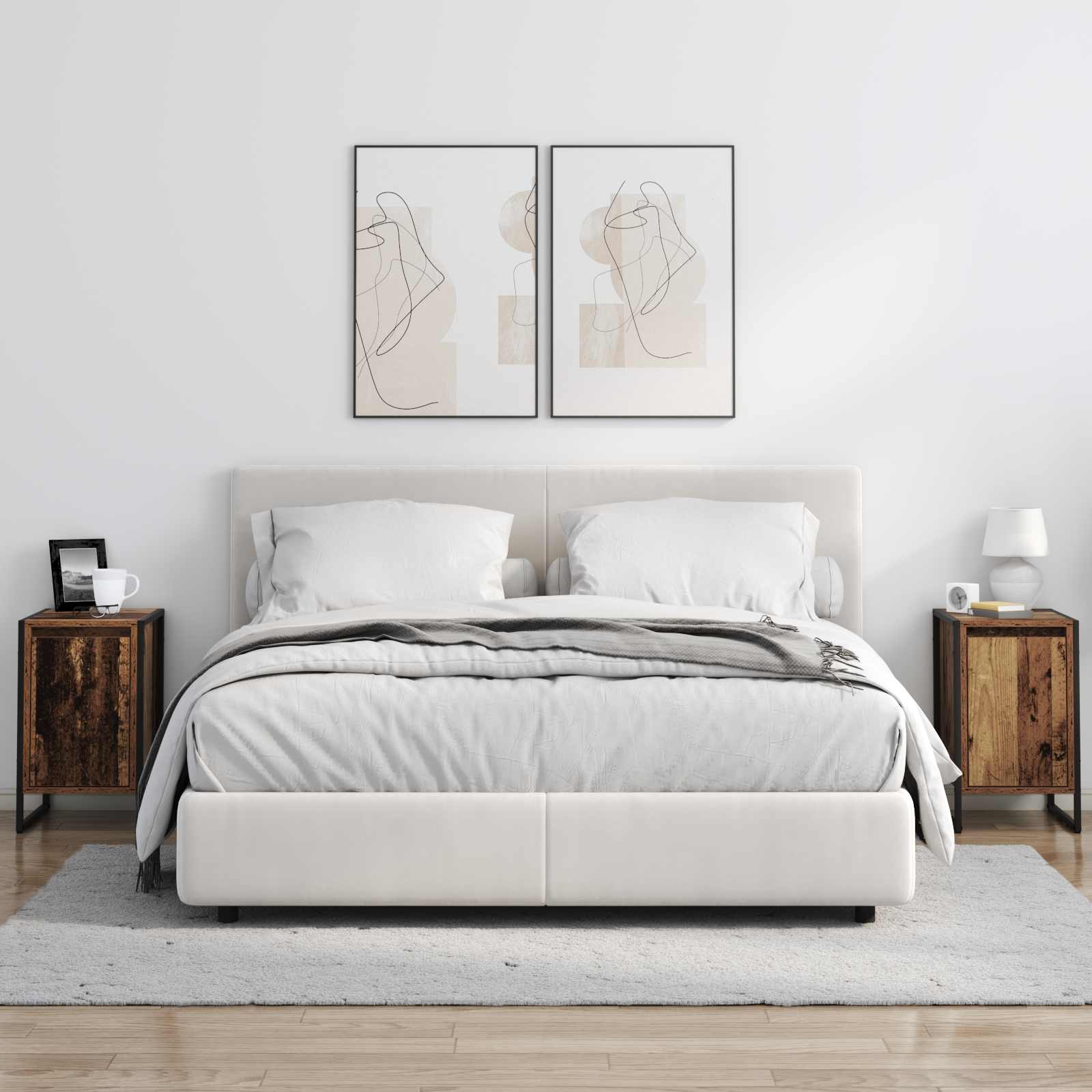 Noćni ormarić 2 pcs Staro drvo 39,5 x 30 x 50 cm