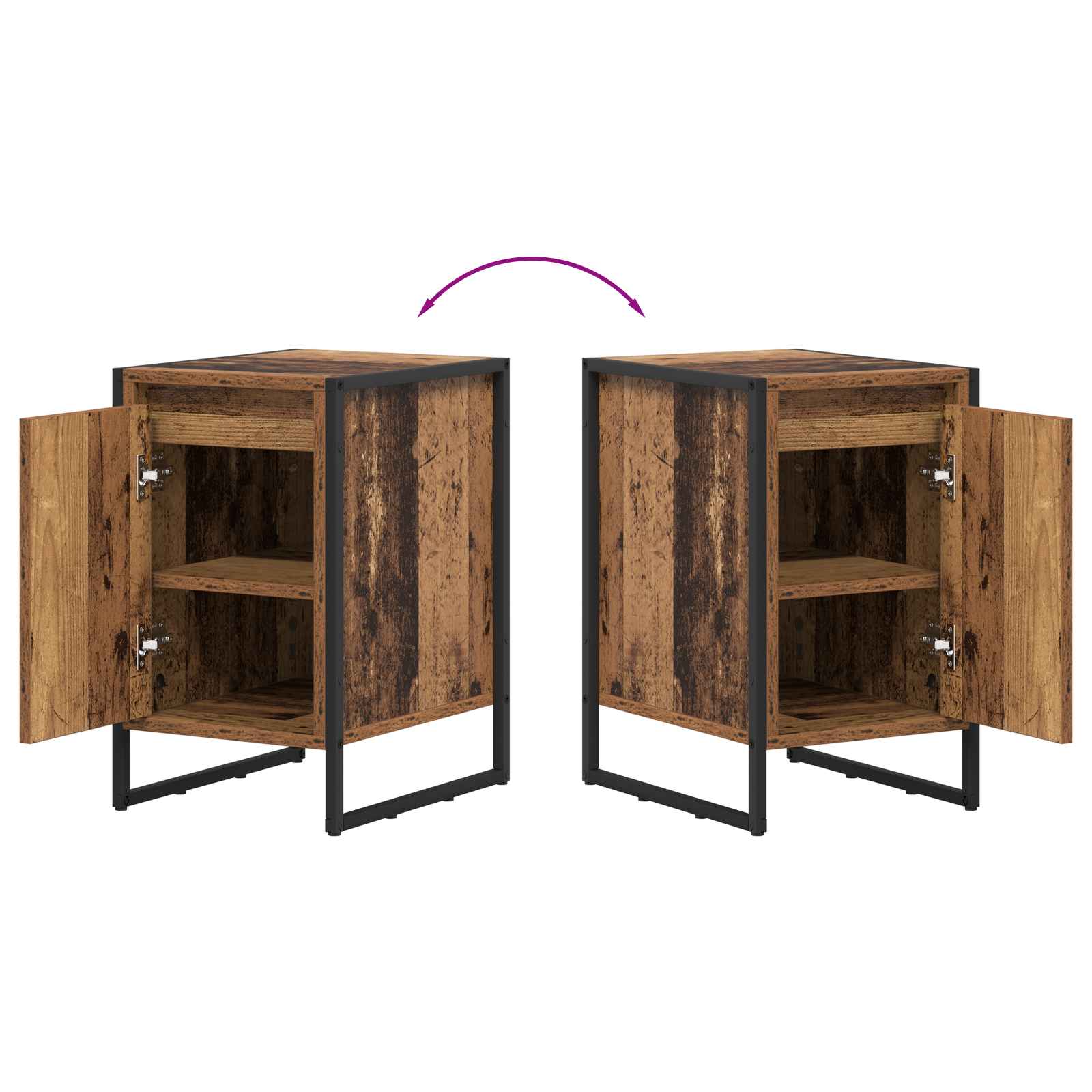 Noćni ormarić 2 pcs Staro drvo 39,5 x 30 x 50 cm