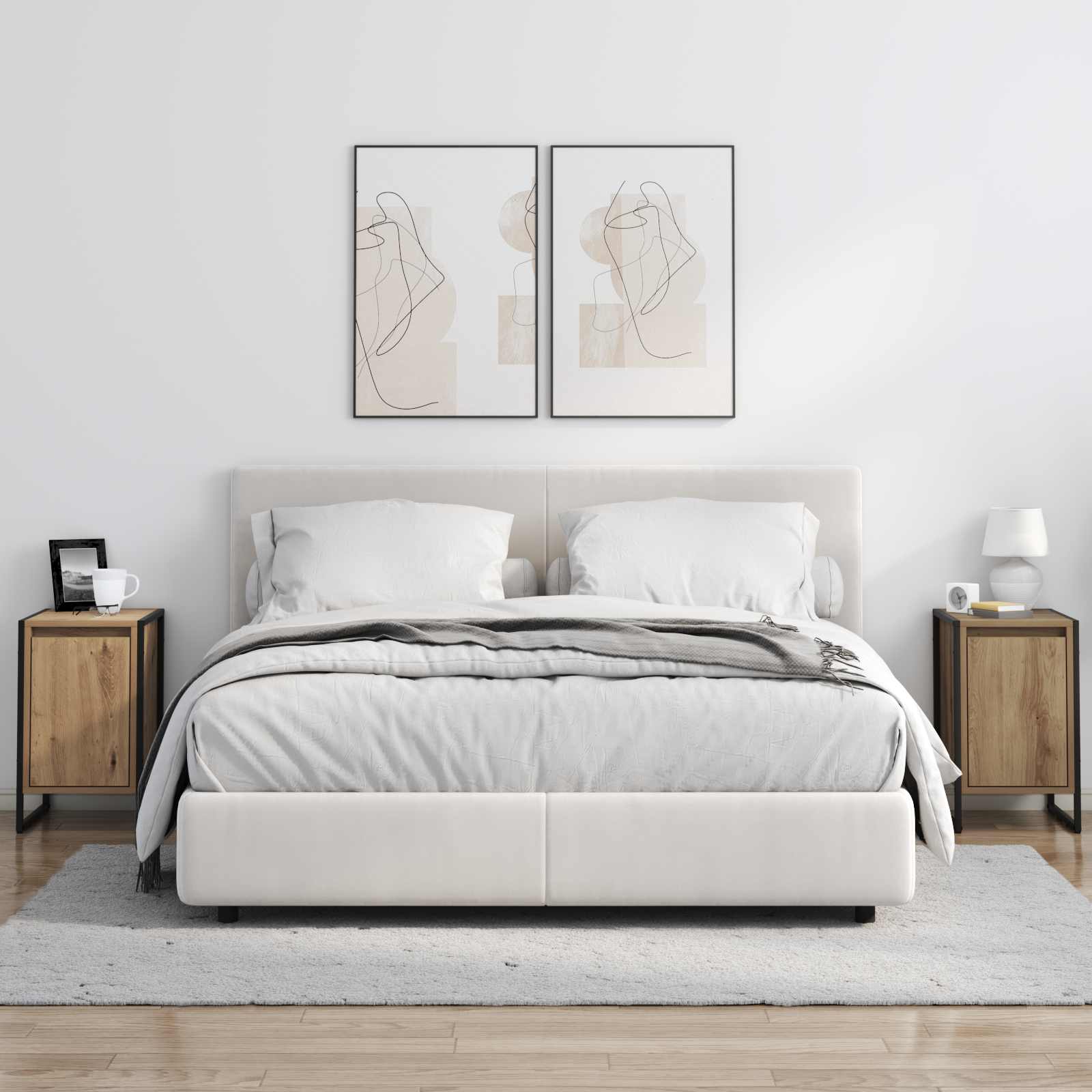 Noćni ormarić 2 pcs Umjetnička hrastovina 39,5 x 30 x 50 cm