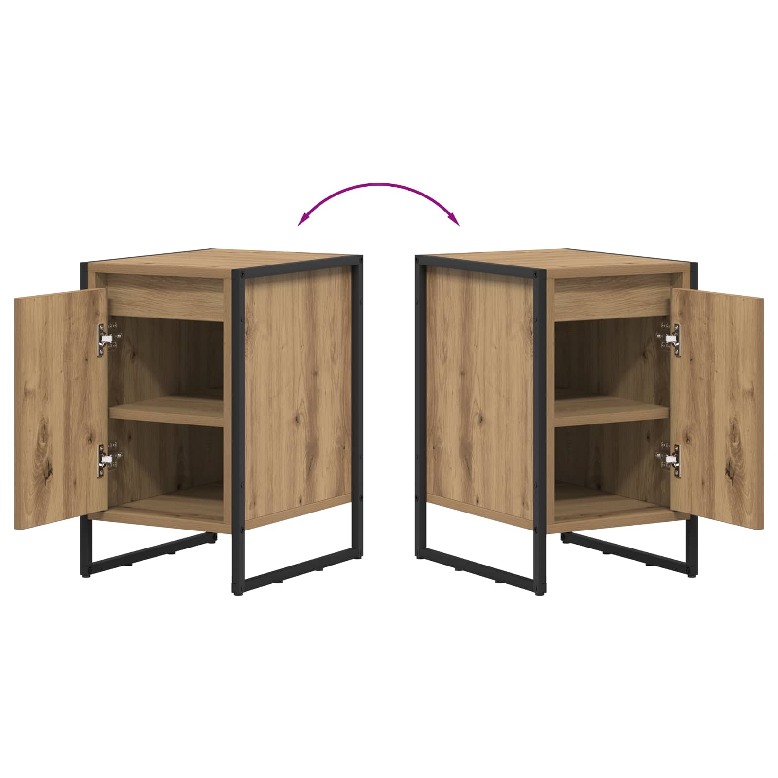 Noćni ormarić 2 pcs Umjetnička hrastovina 39,5 x 30 x 50 cm