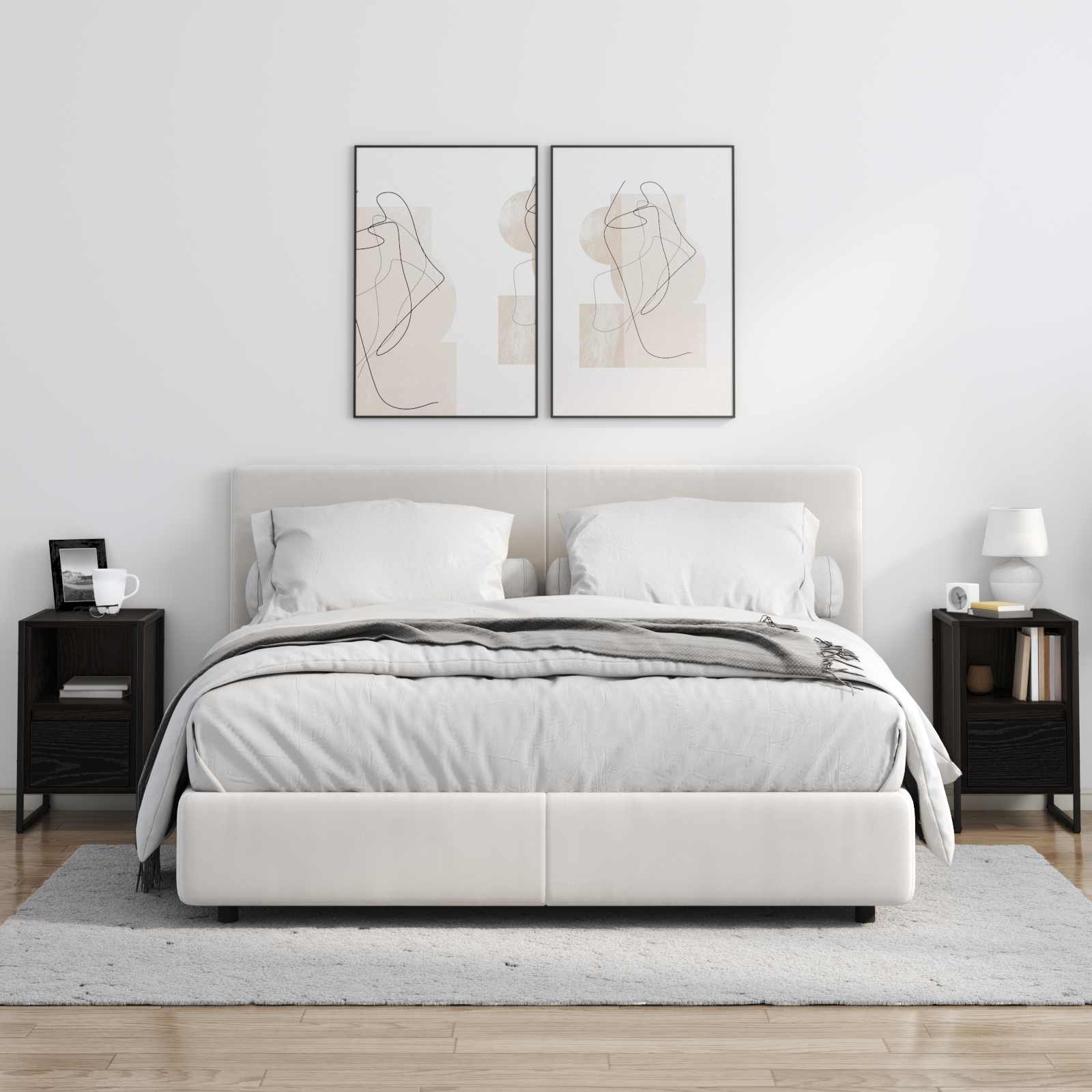 Noćni ormarić s ladicama 2 pcs Crni hrast 39,5 x 30 x 50 cm