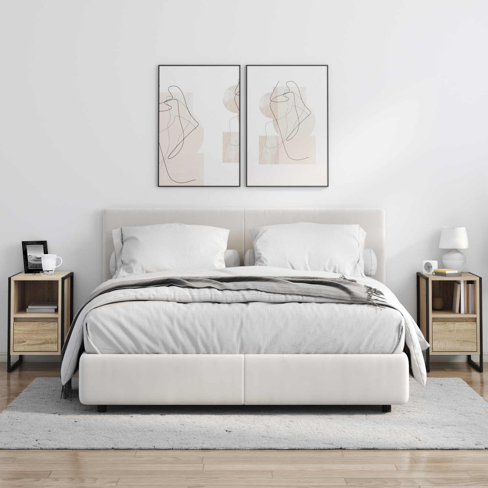 Noćni ormarić 2 pcs Sonoma 39,5 x 30 x 50 cm Konstruirano drvo