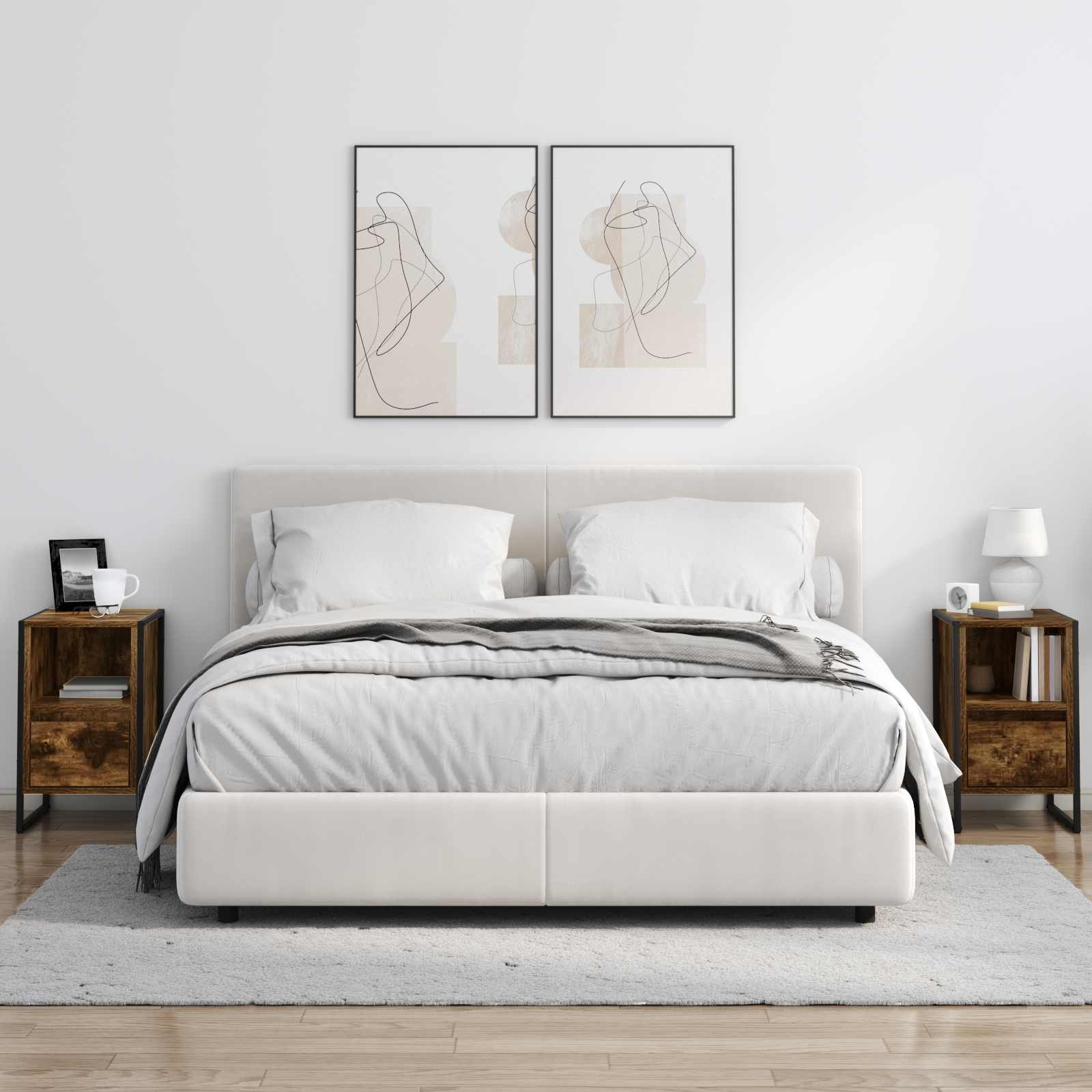 Noćni ormarić s ladicama 2 pcs Dimni hrast 39,5 x 30 x 50 cm