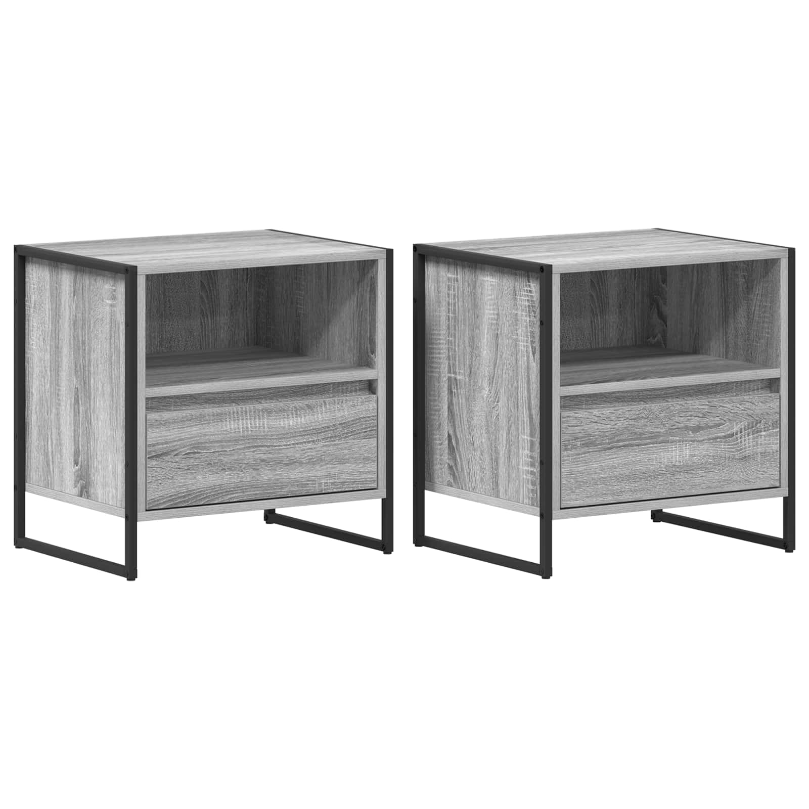 Noćni ormarić s ladicama 2 pcs Siva Sonoma 50 x 39,5 x 50 cm