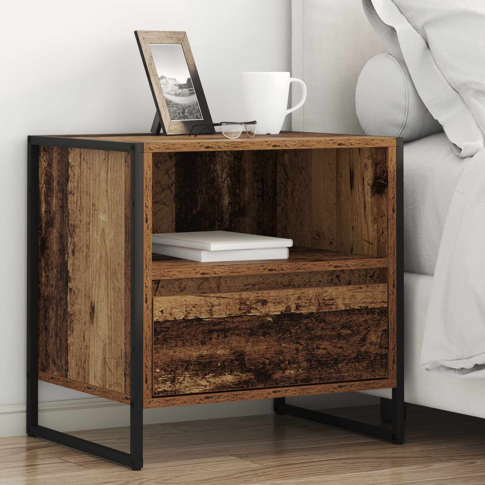 Noćni ormarić s ladicama 2 pcs Staro drvo 50 x 39,5 x 50 cm