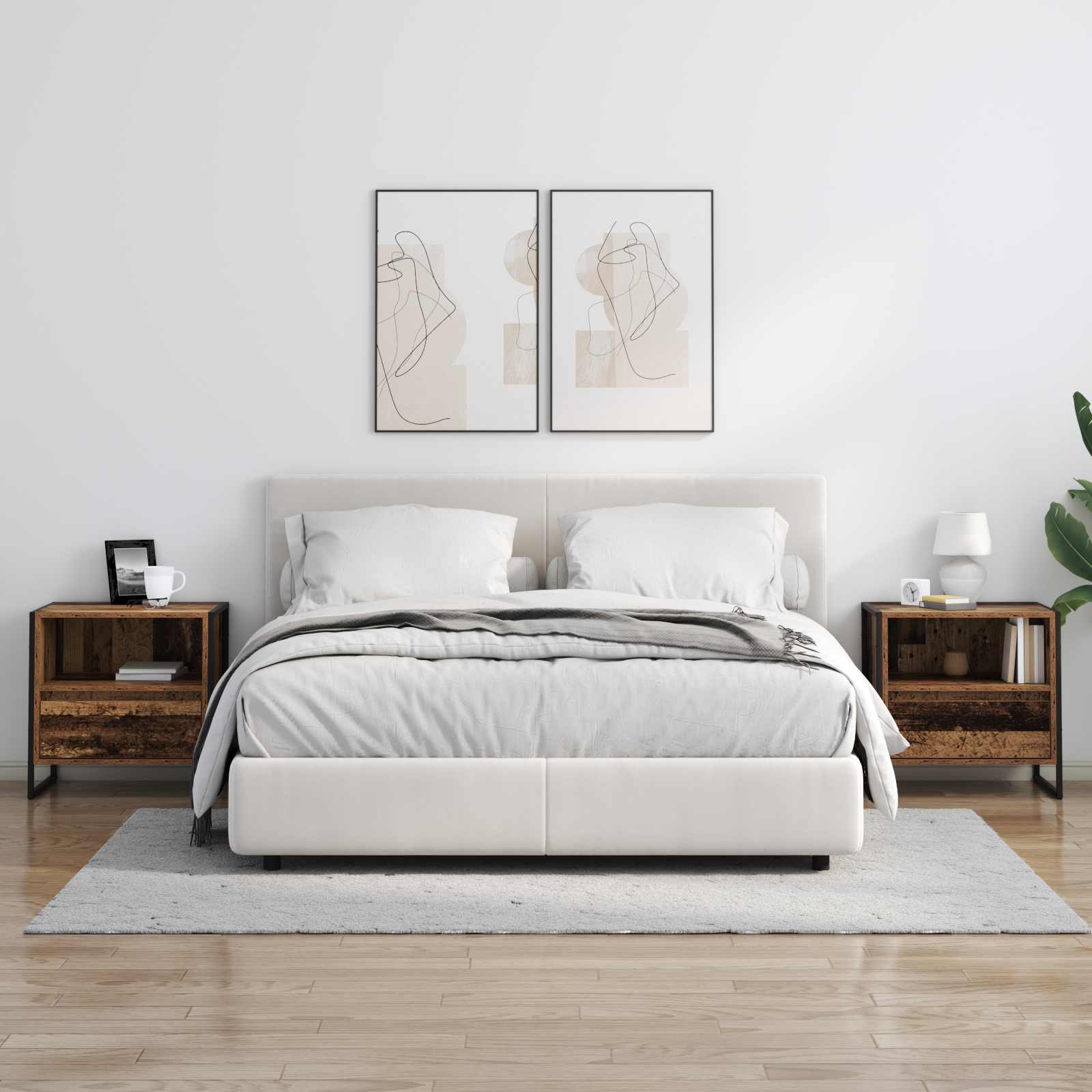 Noćni ormarić s ladicama 2 pcs Staro drvo 50 x 39,5 x 50 cm