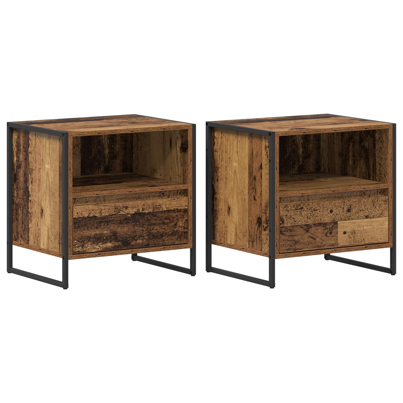 Noćni ormarić s ladicama 2 pcs Staro drvo 50 x 39,5 x 50 cm