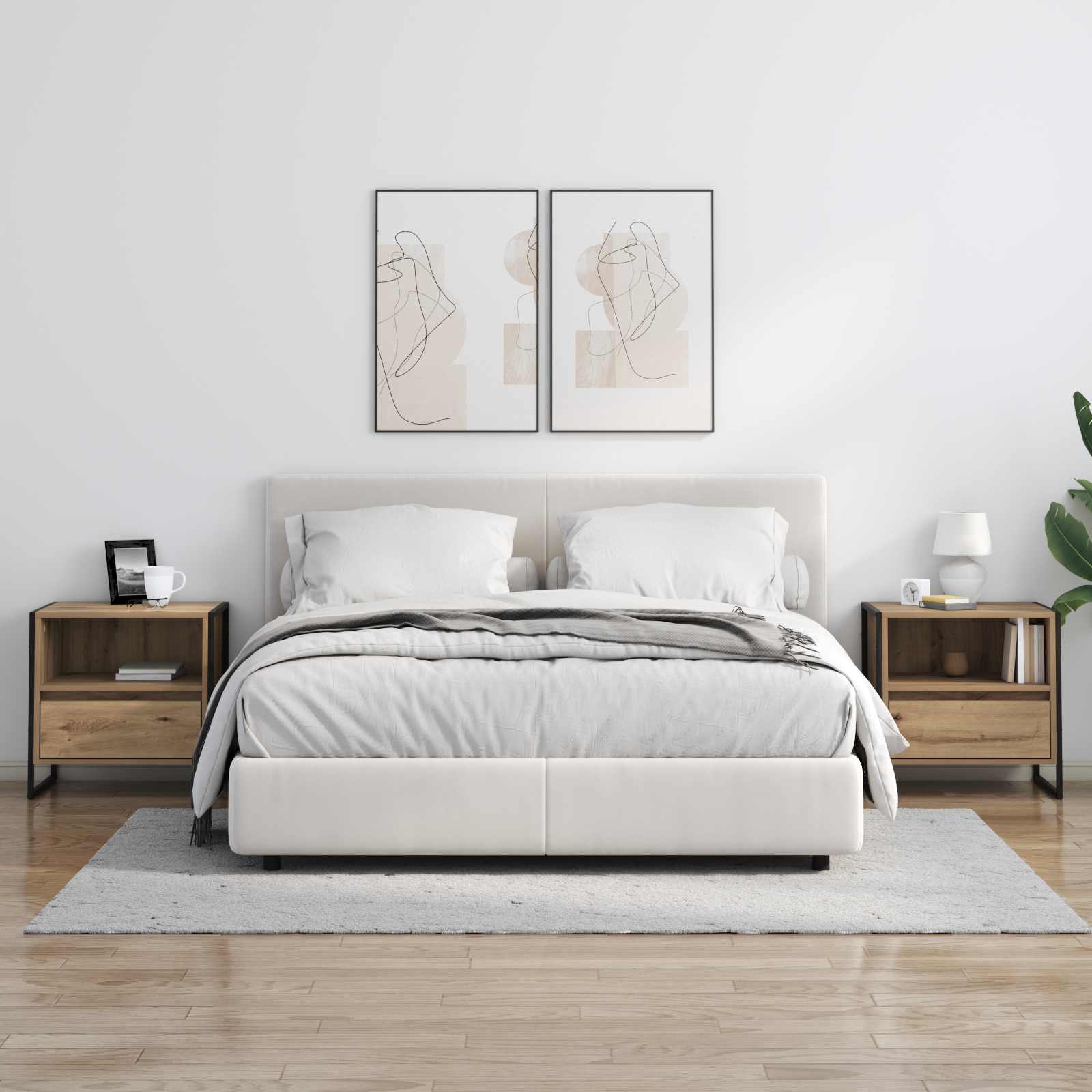 Noćni ormarić 2 pcs Umjetnička hrastovina 50 x 39,5 x 50 cm