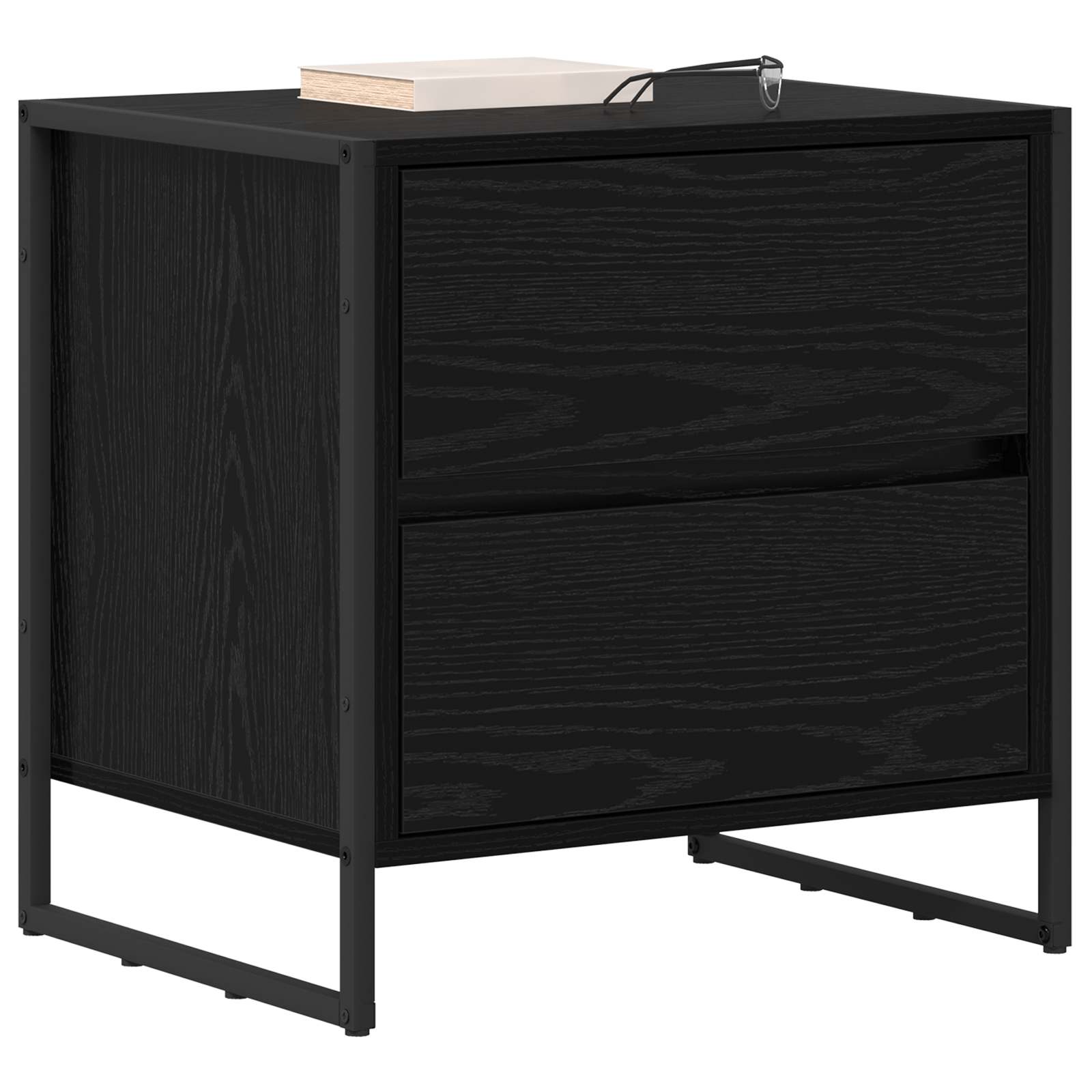 Noćni ormarić s ladicama 2 pcs Crni hrast 50 x 39.5 x 50 cm