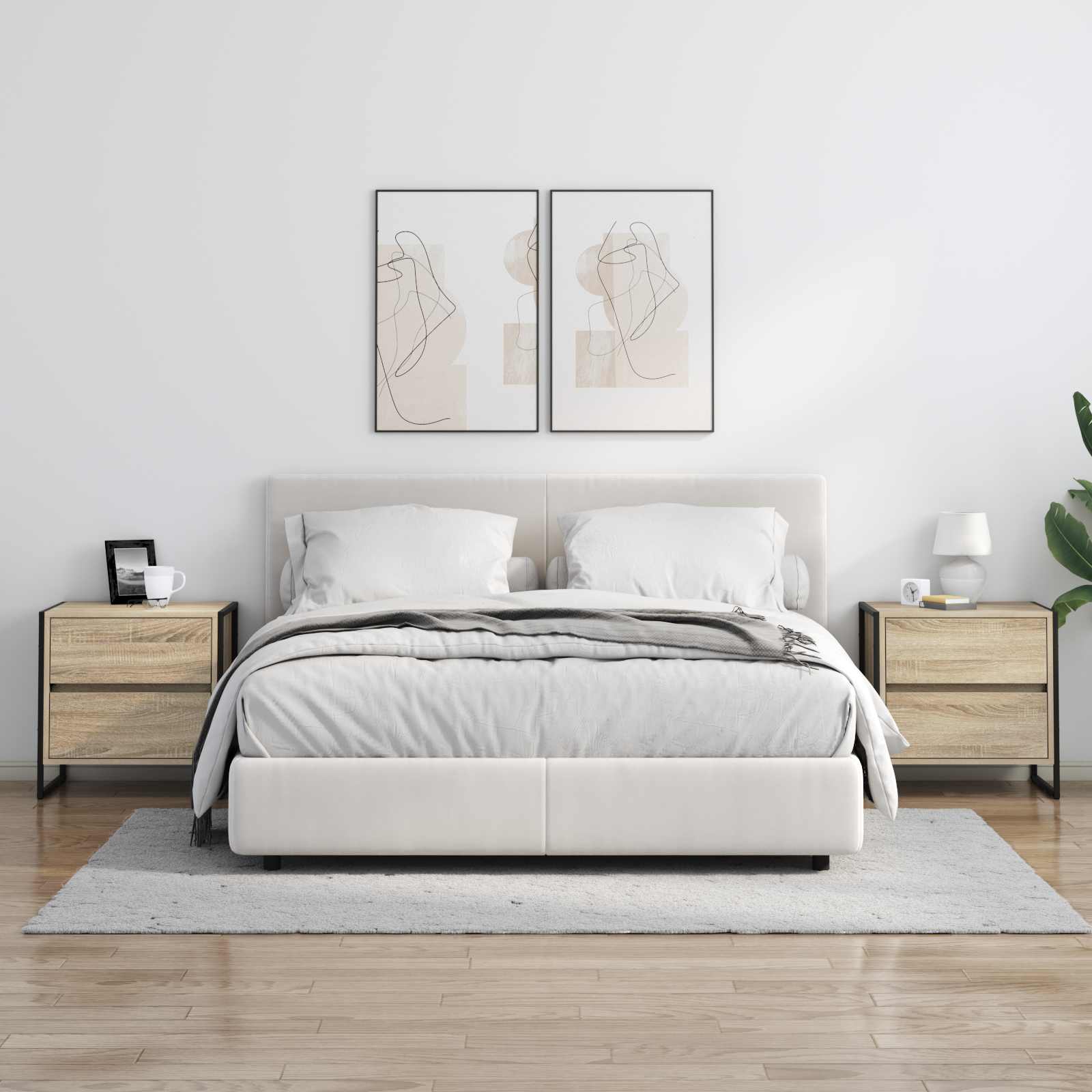 Noćni ormarić 2 pcs Sonoma 50 x 39.5 x 50 cm Konstruirano drvo