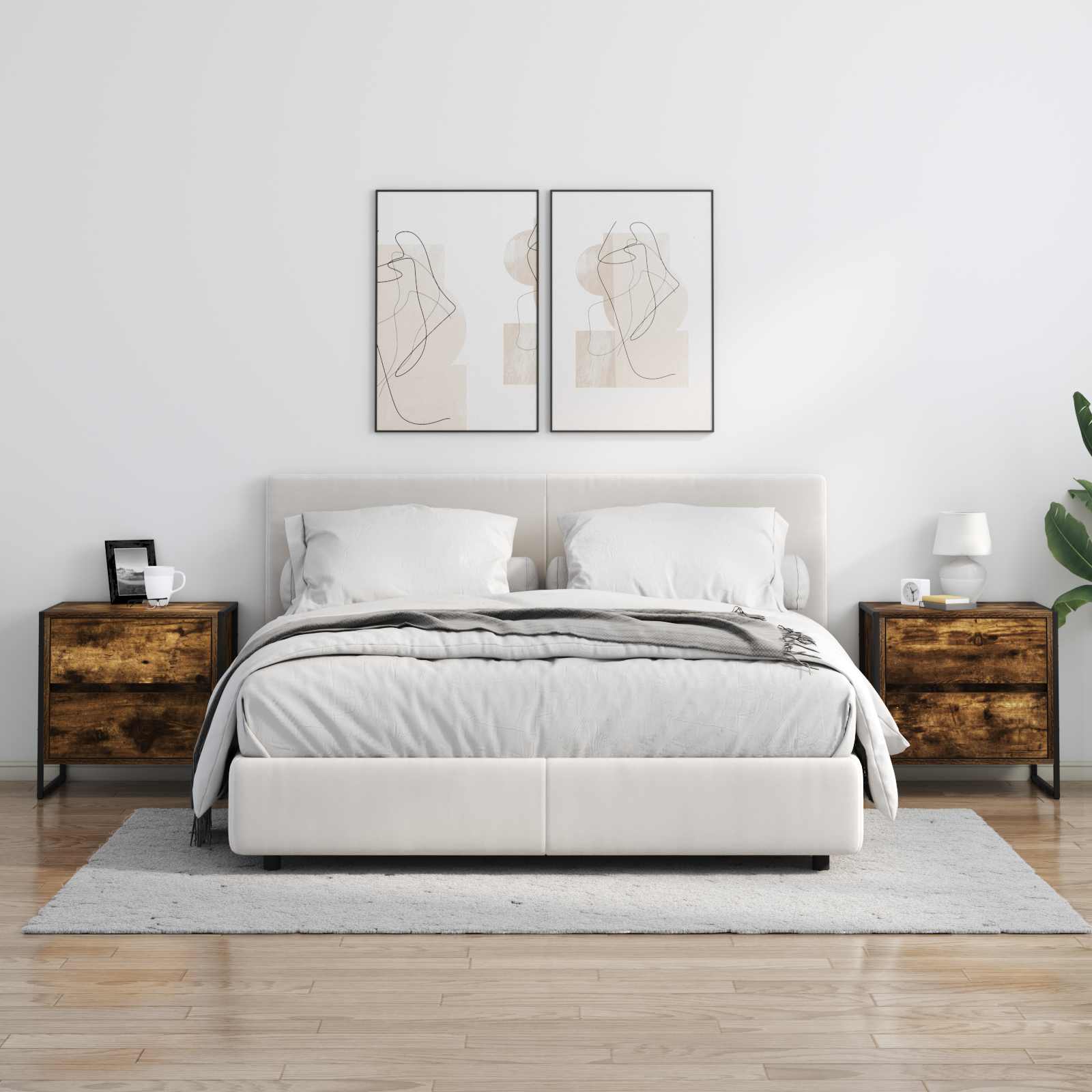 Noćni ormarić s ladicama 2 pcs Dimni hrast 50 x 39.5 x 50 cm