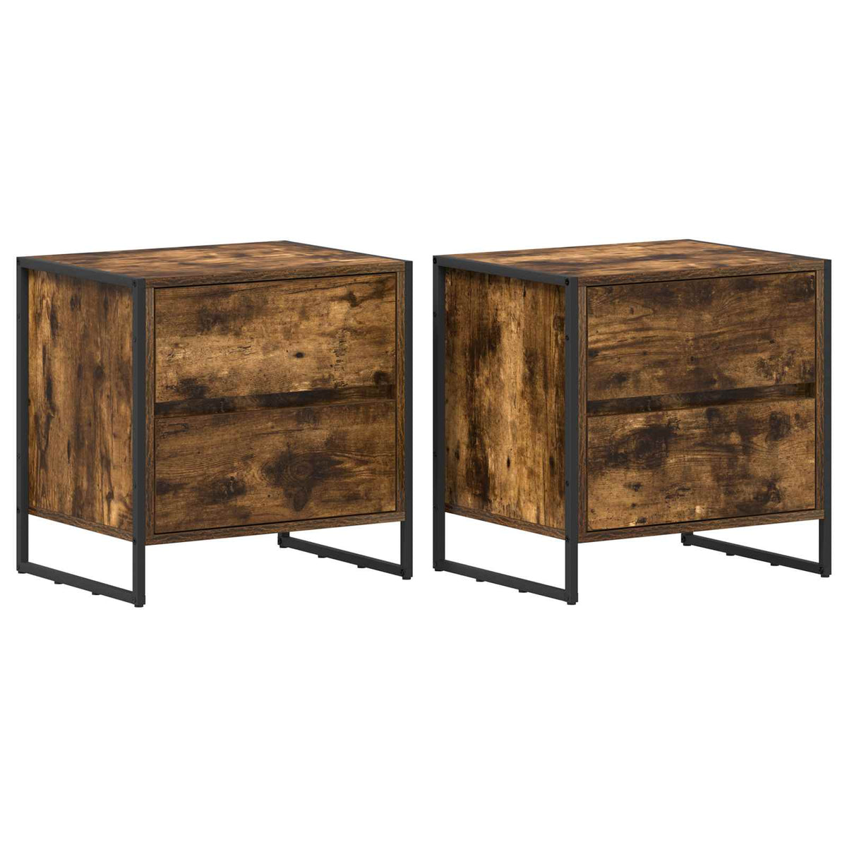 Noćni ormarić s ladicama 2 pcs Dimni hrast 50 x 39.5 x 50 cm