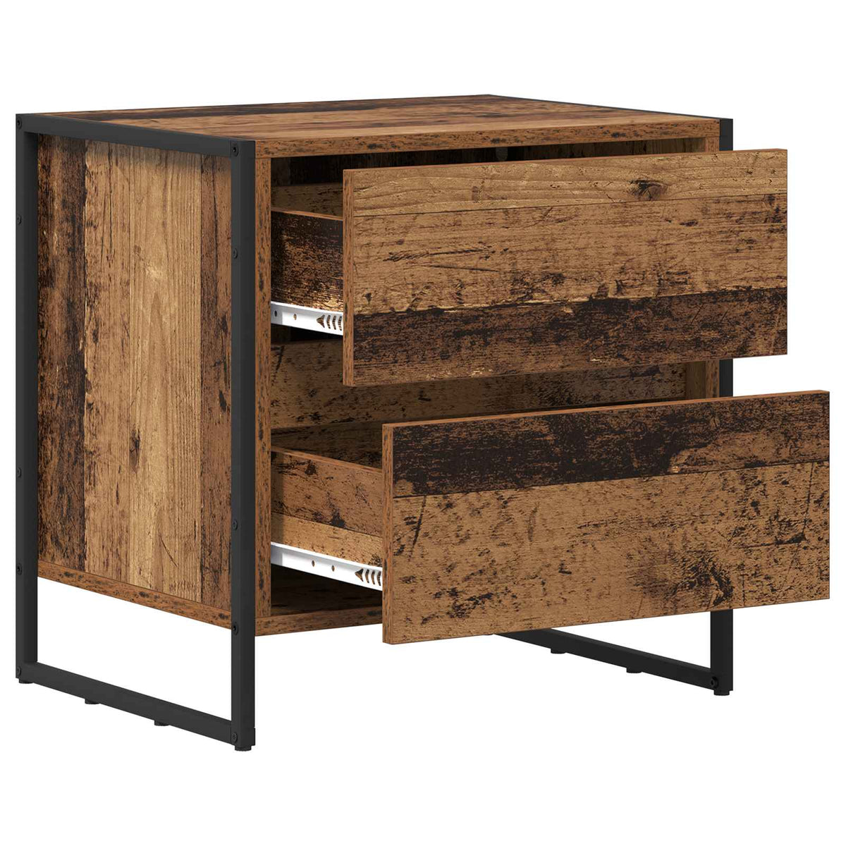 Noćni ormarić s ladicama 2 pcs Staro drvo 50 x 39.5 x 50 cm