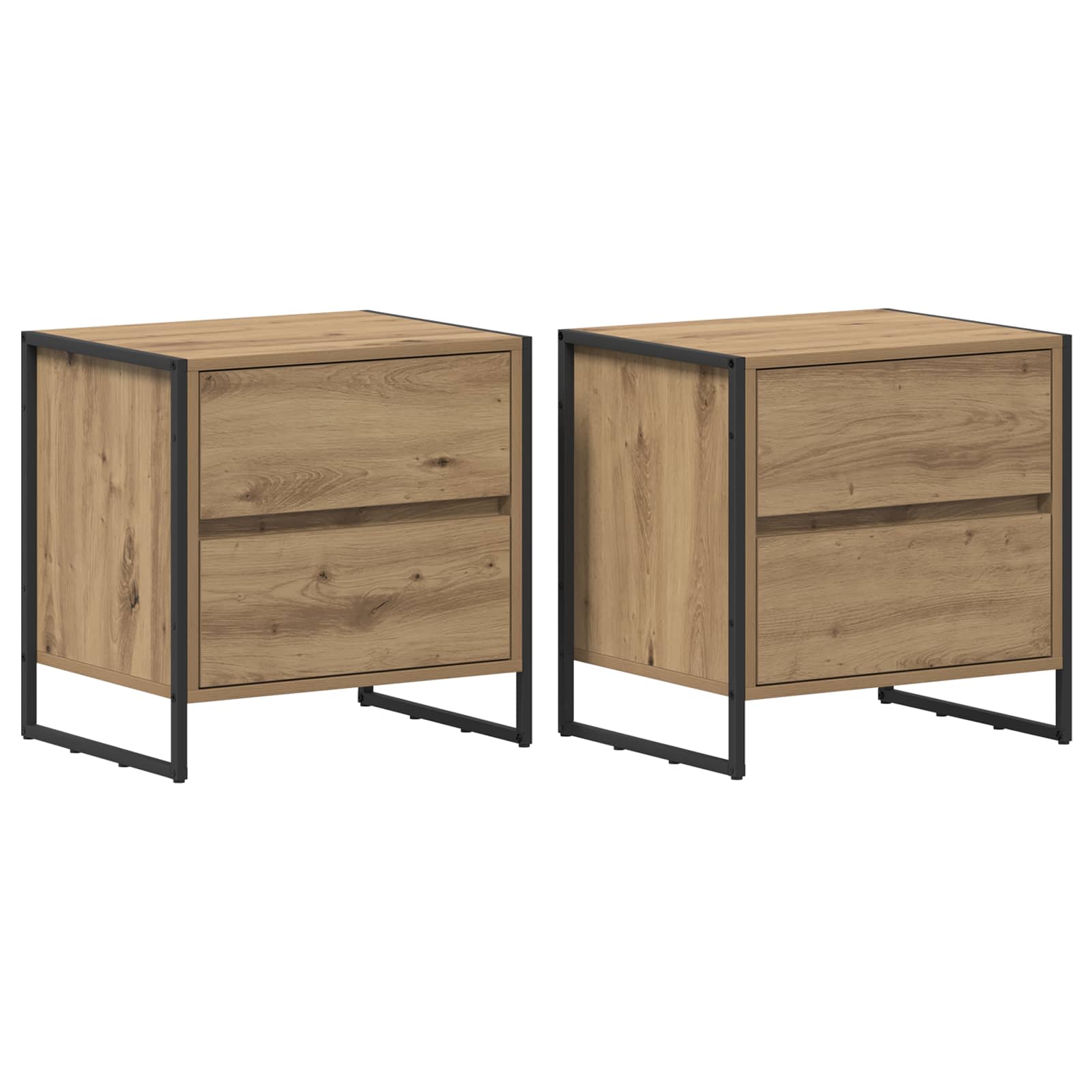 Noćni ormarić 2 pcs Umjetnička hrastovina 50 x 39.5 x 50 cm