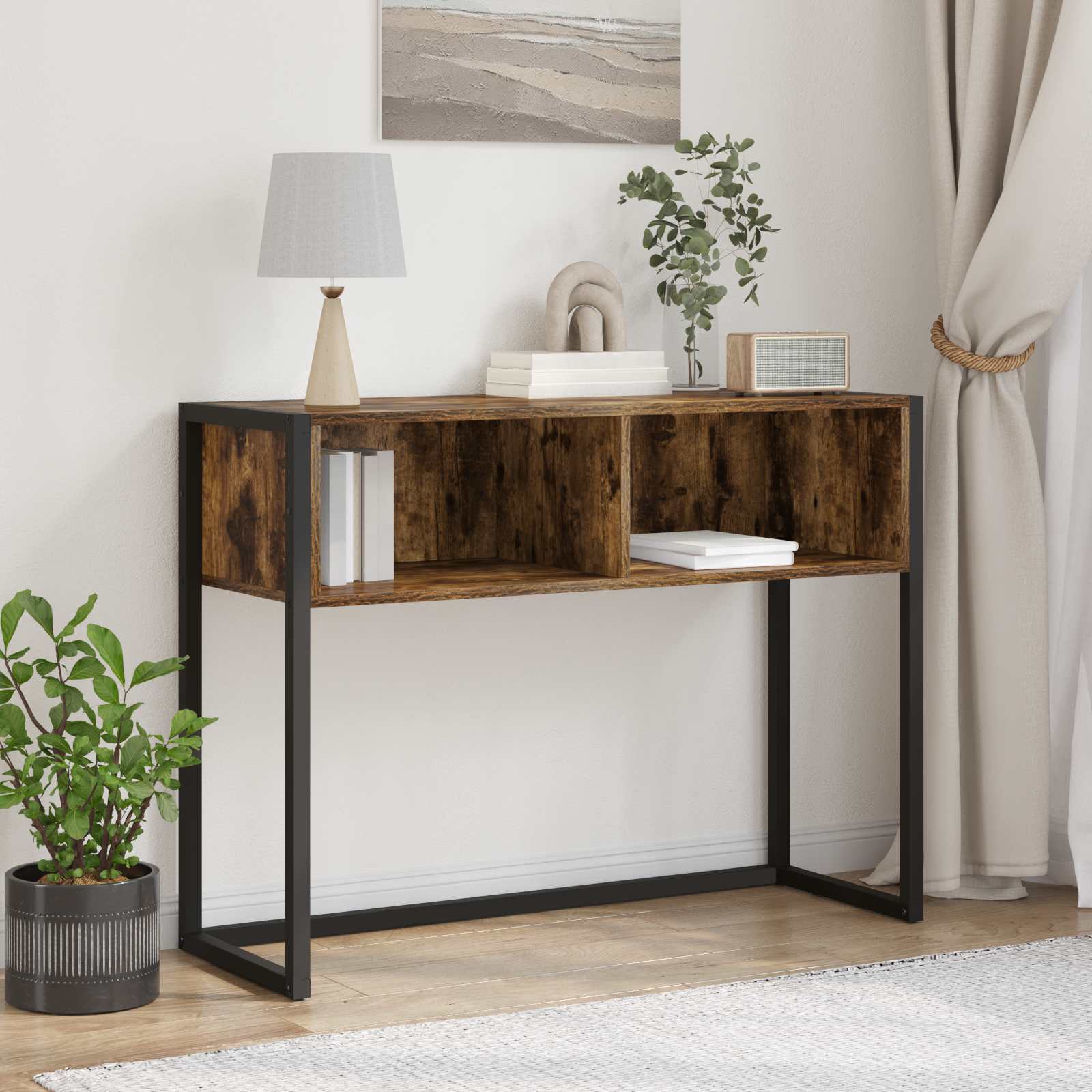 Konačna Stolić Dimni hrast 100 x 36 x 75 cm Konstruirano drvo