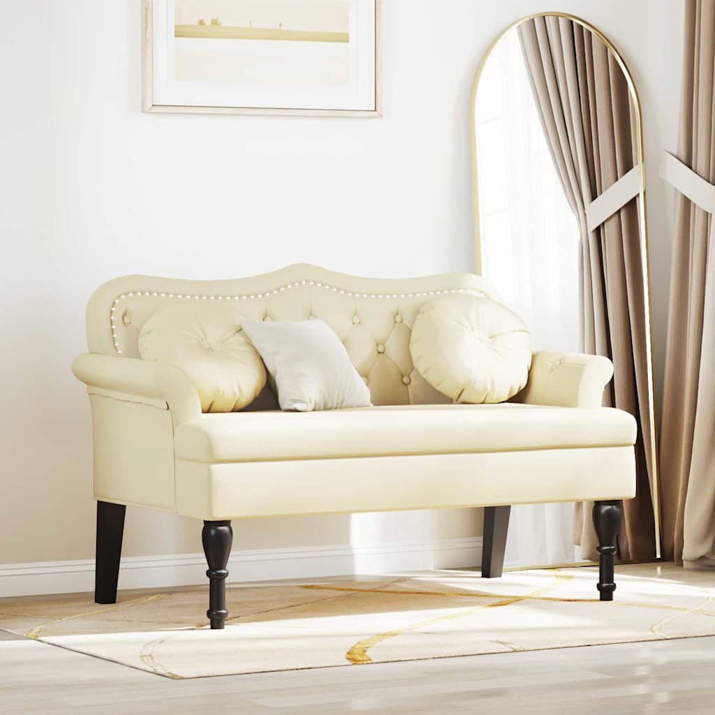 Chesterfield klupa Krema 120.5 x 65 x 75 cm Lažna koža
