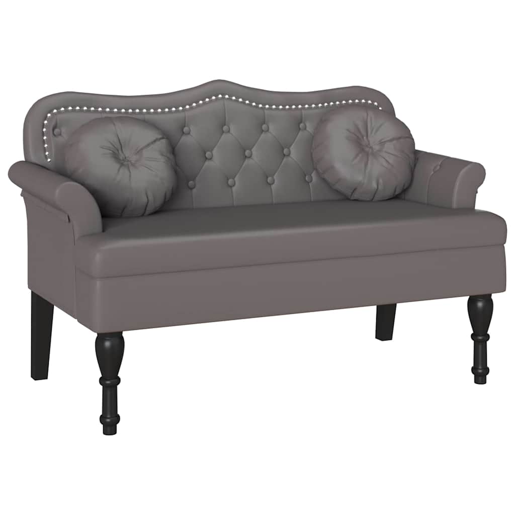 Chesterfield klupa Siva 120.5 x 65 x 75 cm Lažna koža